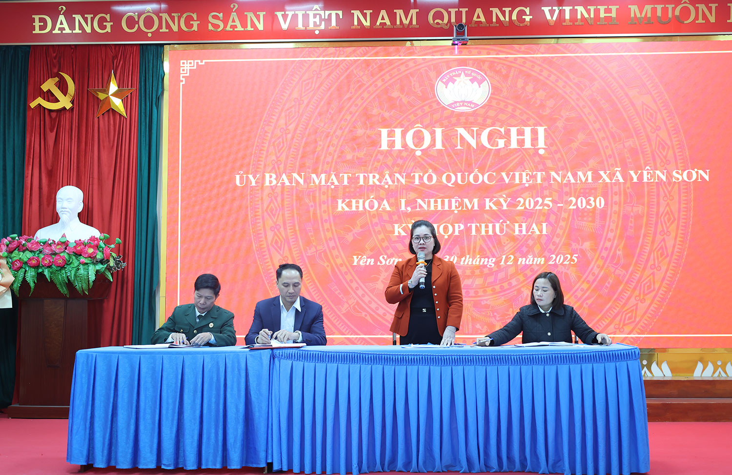 Hội nghị Uỷ ban MTTQ Việt Nam xã Yên Sơn khoá I, nhiệm kỳ 2025-2030 kỳ thứ hai
