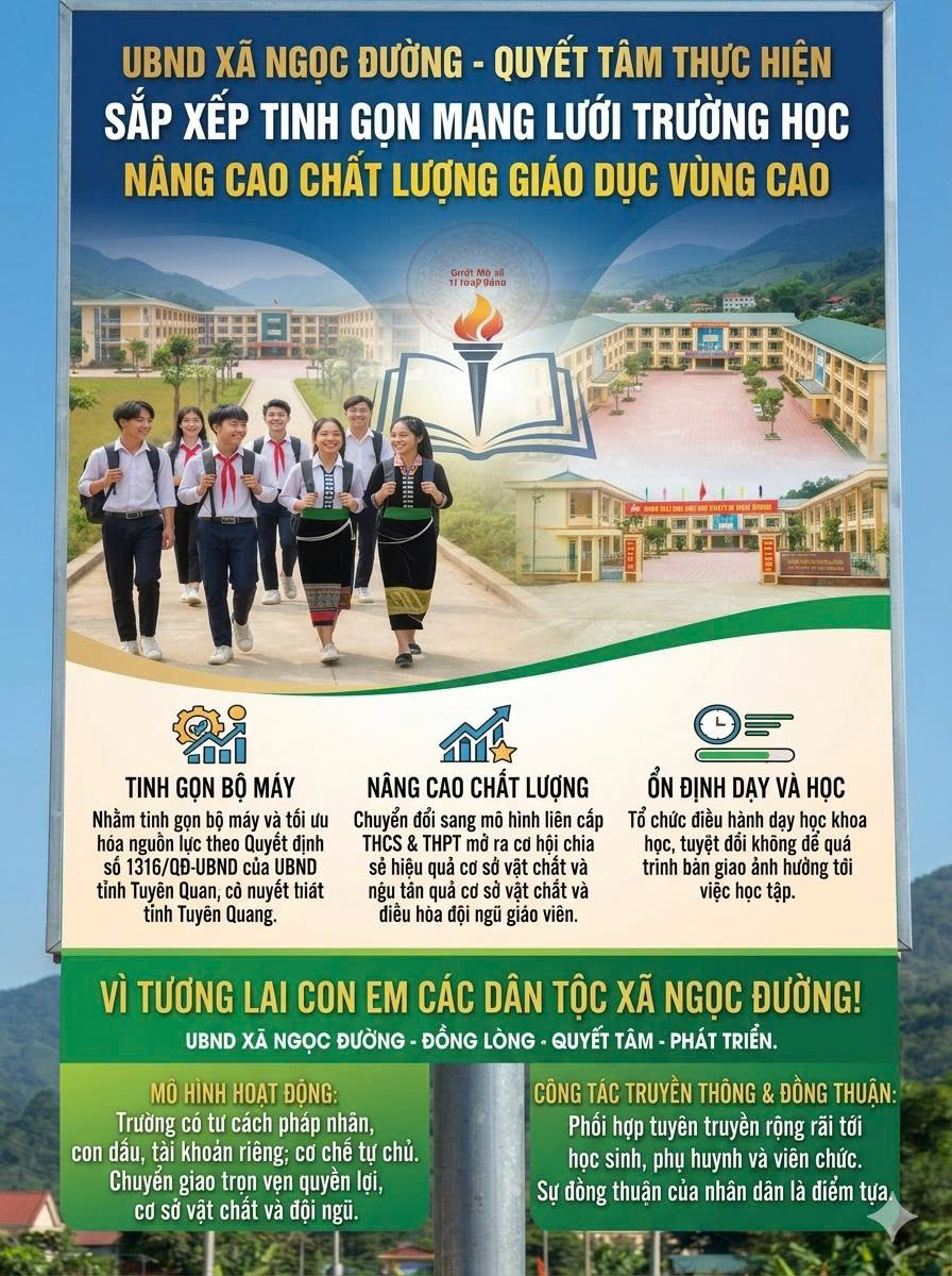 Xã Ngọc Đường : Sắp xếp tinh gọn mạng lưới trường học, nâng cao chất lượng giáo dục vùng cao