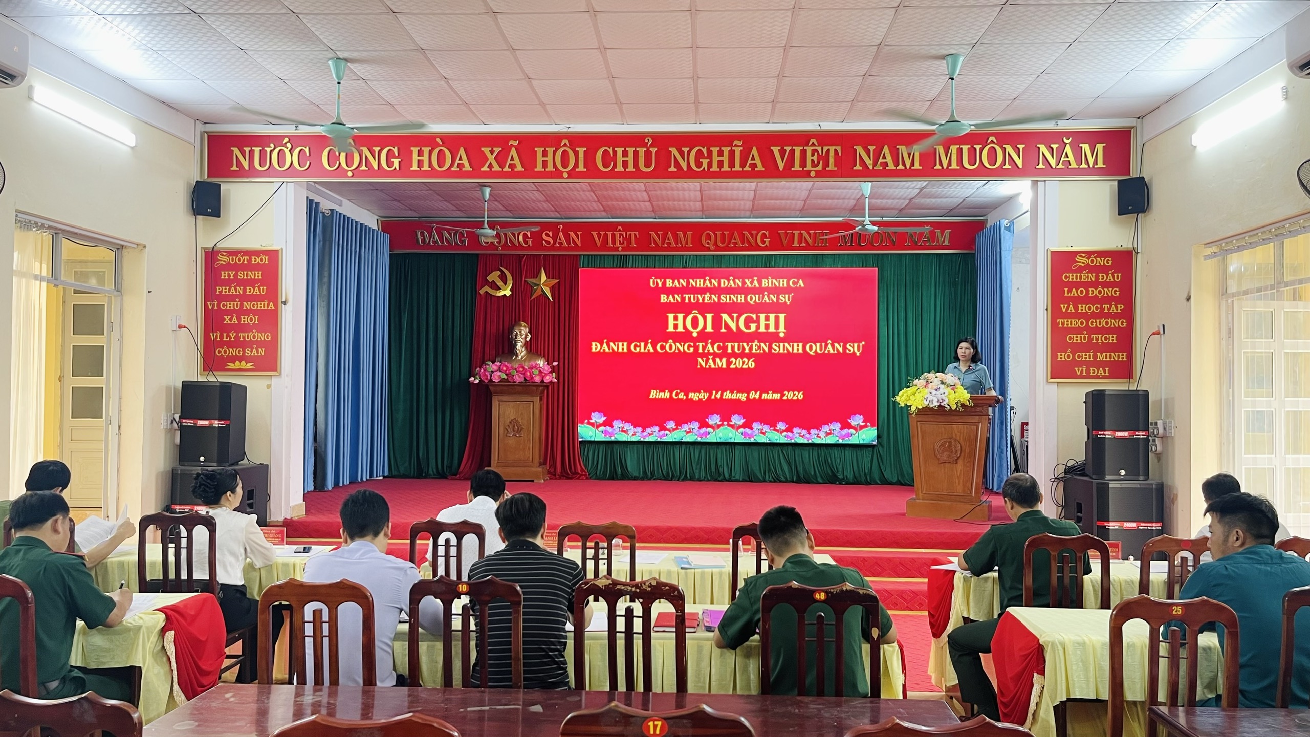 Hội nghị đánh giá công tác tuyển sinh Quân sự xã Bình Ca năm 2026