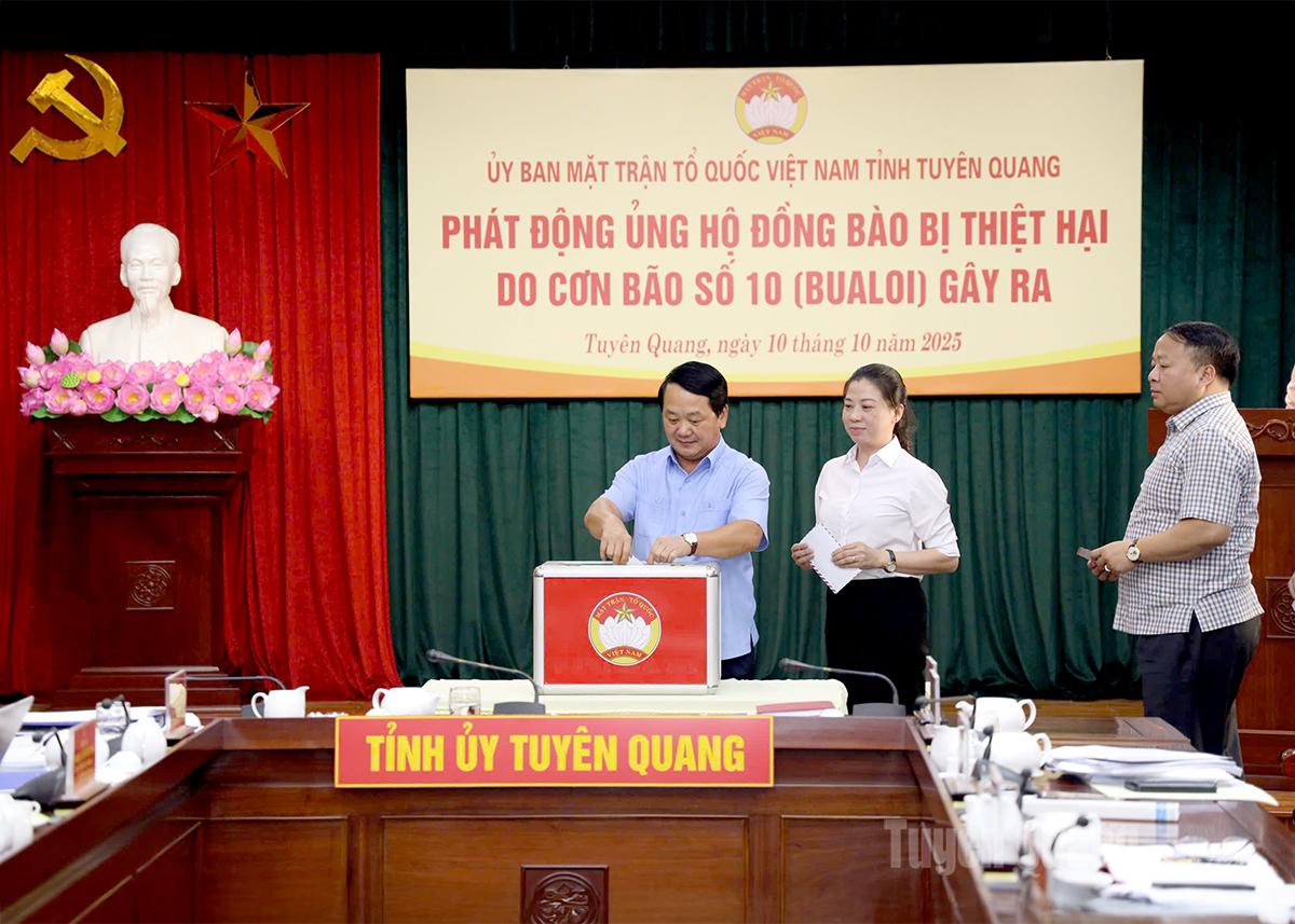 Phát động ủng hộ đồng bào bị thiệt hại do cơn bão số 10 gây ra
