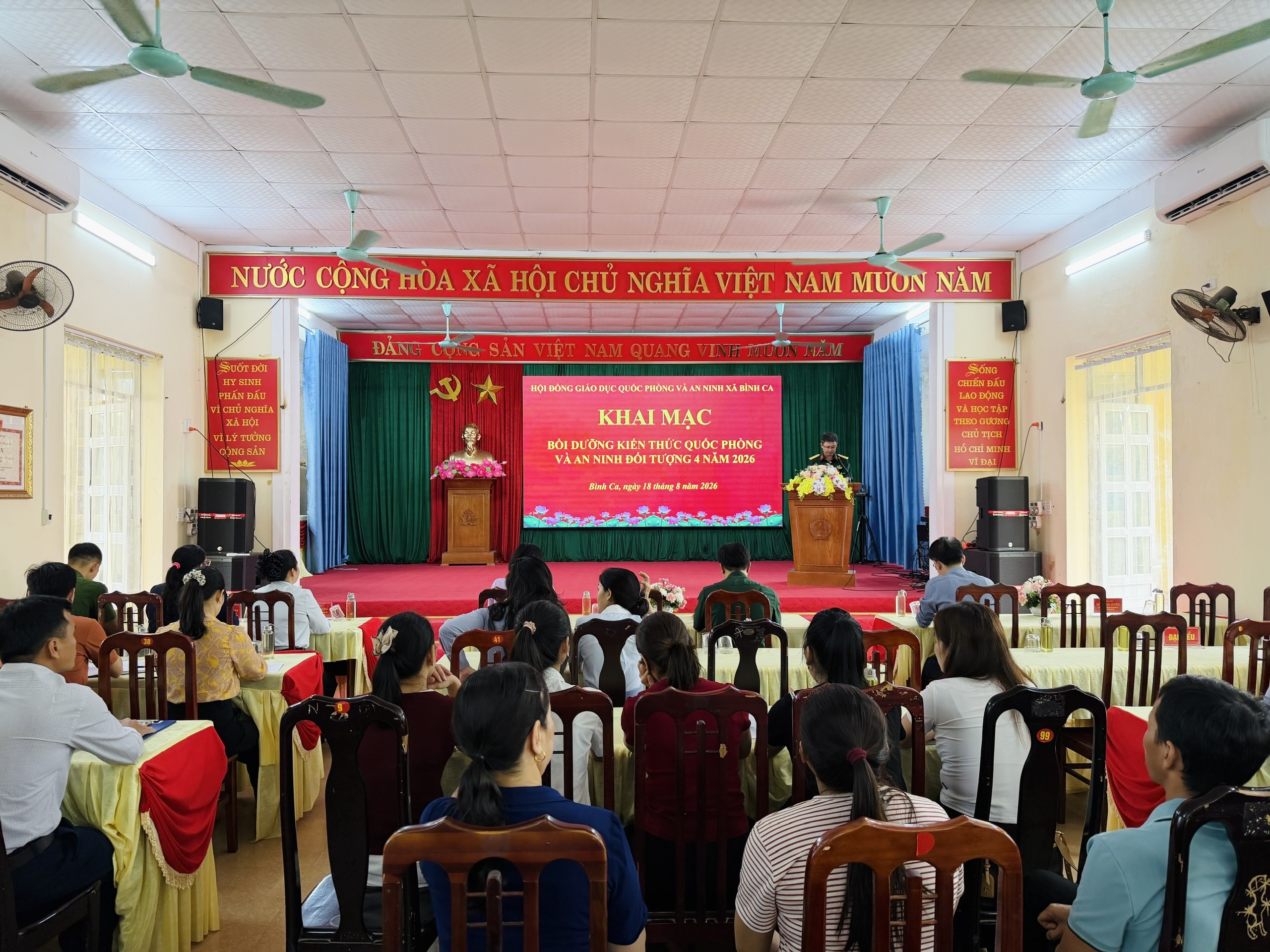 Bình Ca khai mạc lớp bồi dưỡng kiến thức quốc phòng và an ninh đối tượng 4 năm 2026