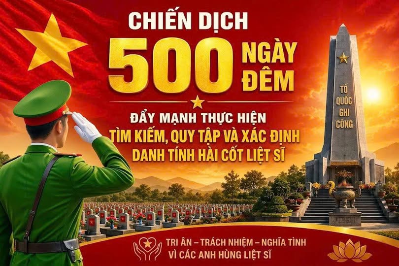 CHIẾN DỊCH 500 NGÀY ĐÊM - SỐ HOÁ THÔNG TIN MẪU HÀI CỐT LIỆT SỸ