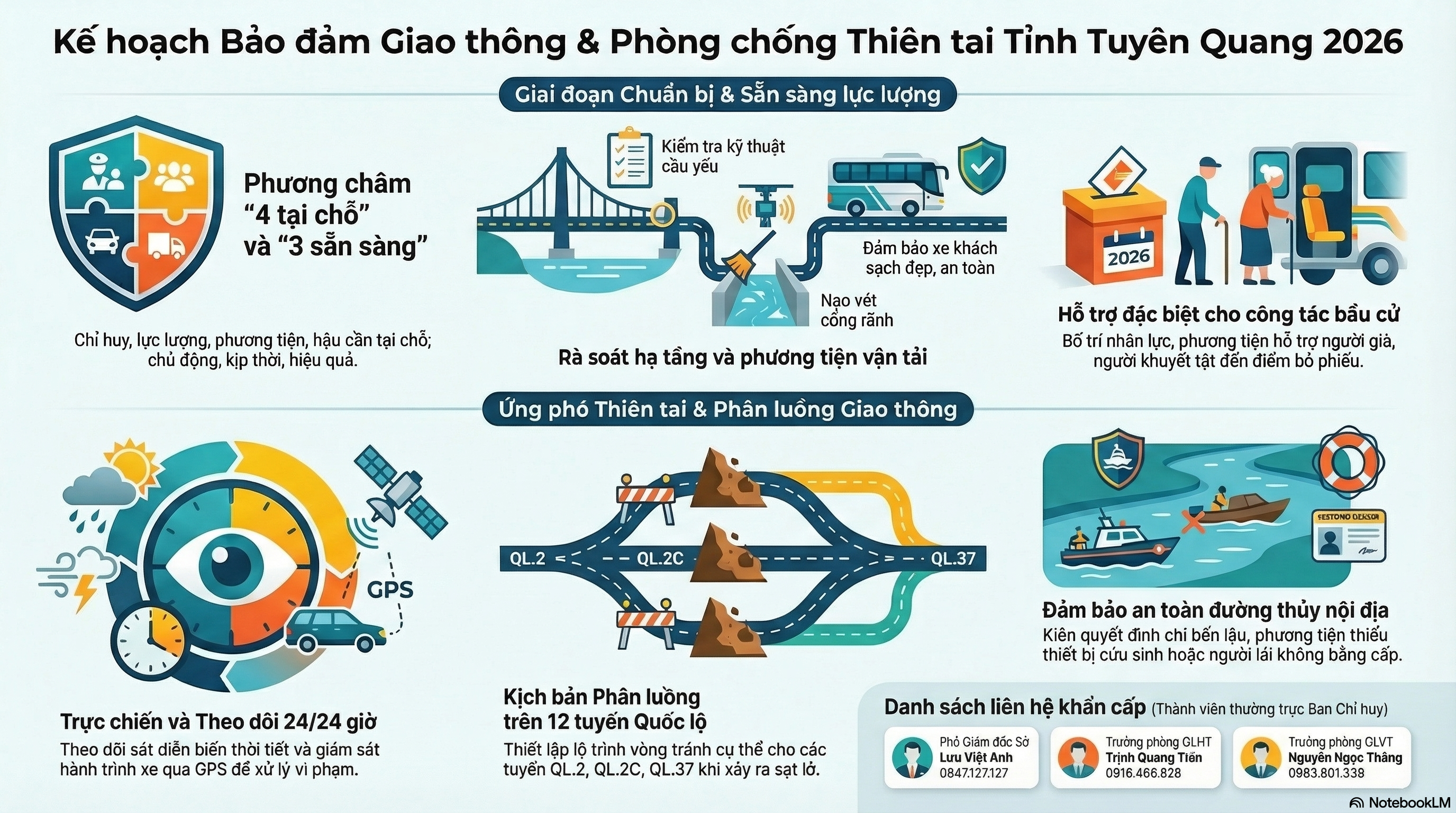Kế hoạch Bảo đảm Giao thông và Phòng chống thiên tai chuẩn bị Bầu cử Đại biểu các cấp năm 2026
