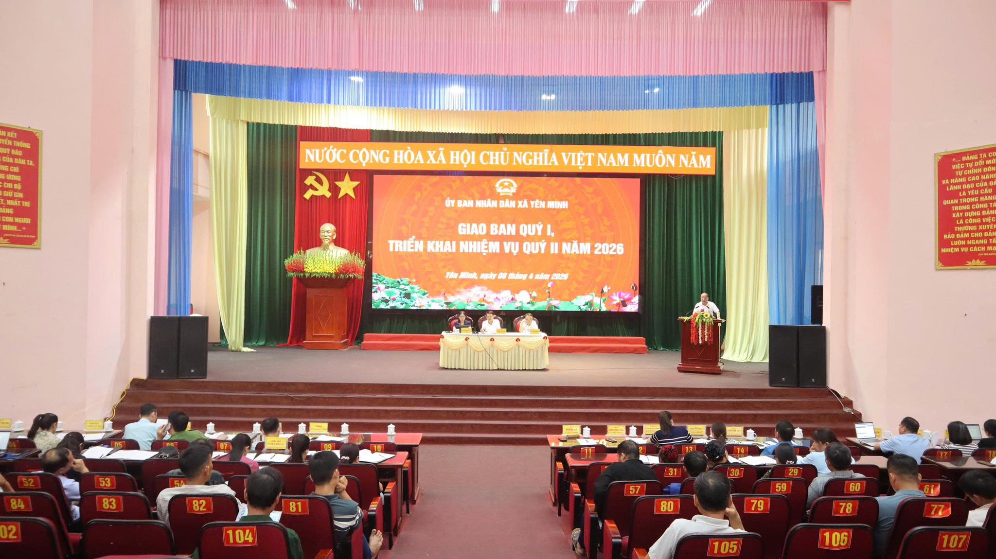 UBND XÃ YÊN MINH TỔ CHỨC HỘI NGHỊ GIAO BAN QUÝ I, TRIỂN KHAI NHIỆM VỤ QUÝ II NĂM 2026