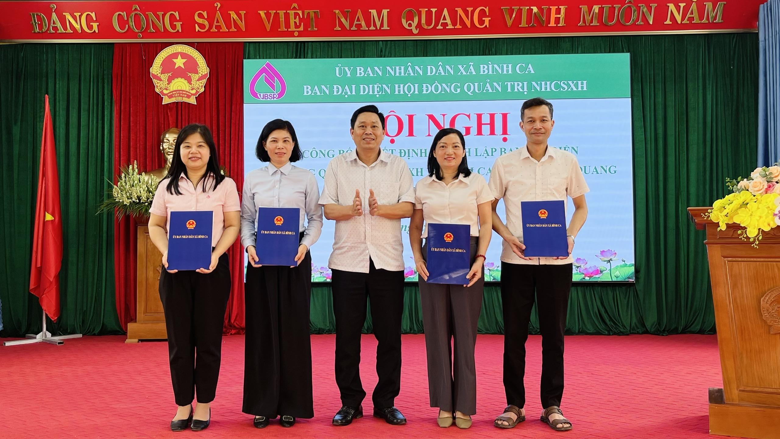 Hội nghị công bố Quyết định thành lập Ban đại diện Hội đồng quản trị Ngân hàng Chính sách xã hội xã Bình Ca và triển khai phiên họp kỳ thứ nhất năm 2026