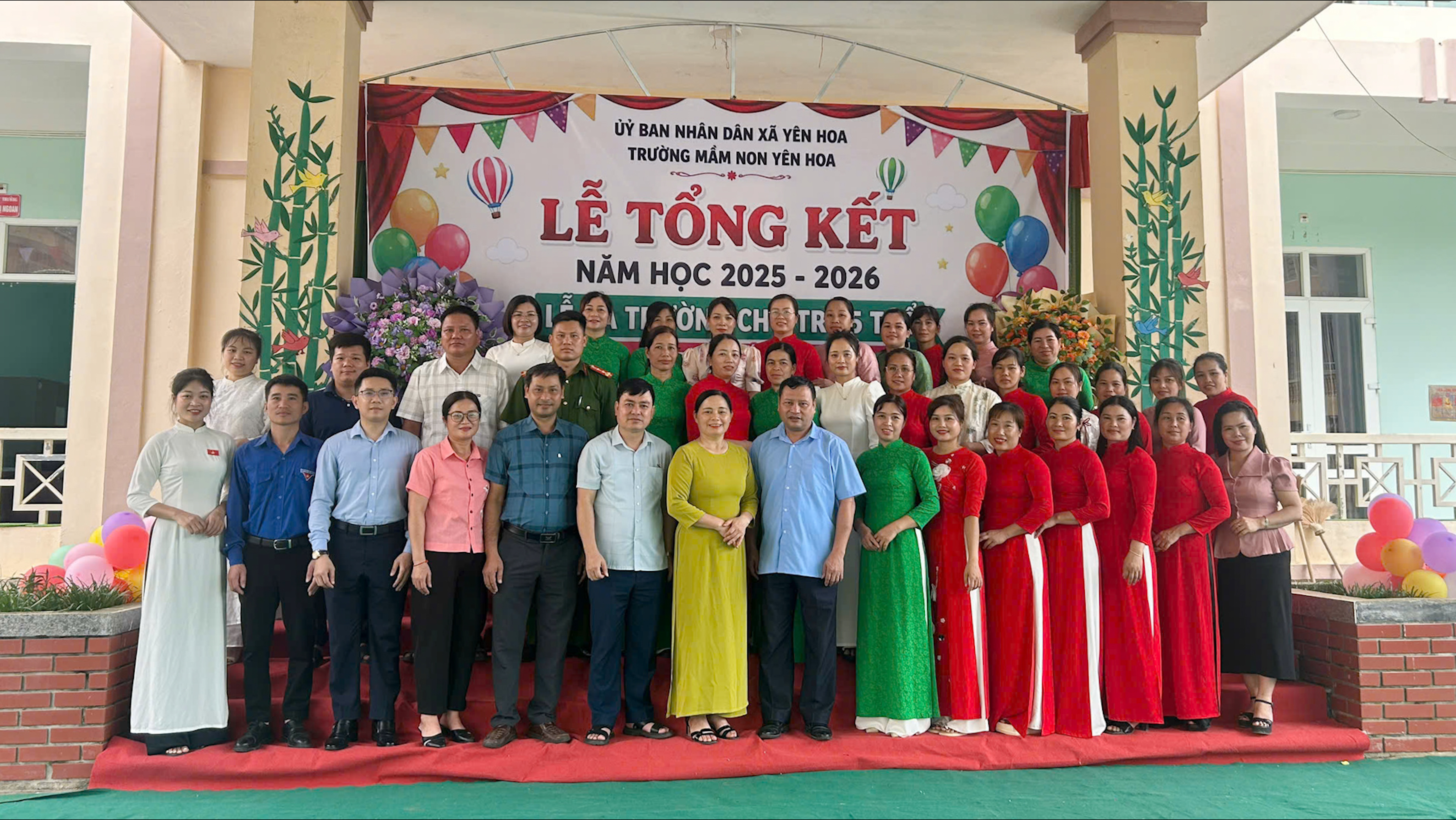 Đồng chí Nguyễn Thế Mạnh, Bí thư Đảng ủy, Chủ tịch HĐND xã dự Lễ tổng kết năm học 2025 - 2026 tại Trường Mầm non Yên Hoa