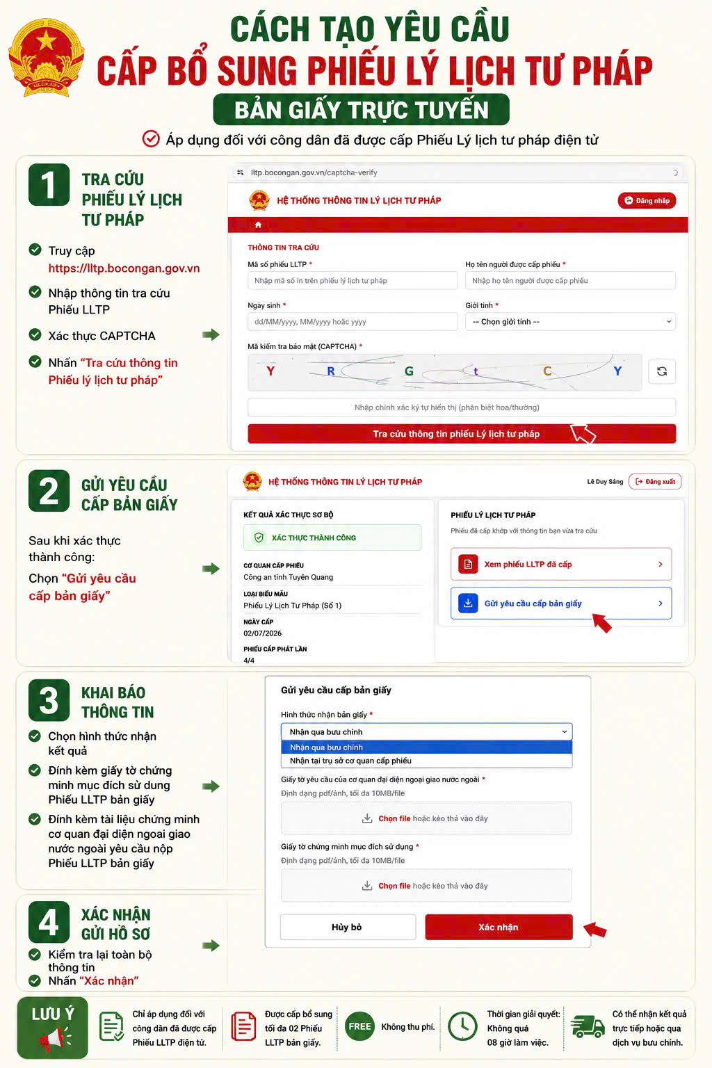  THÔNG BÁO: HỖ TRỢ CẤP BỔ SUNG PHIẾU LÝ LỊCH TƯ PHÁP BẢN GIẤY CHO CÔNG DÂN TRONG MỘT SỐ TRƯỜNG HỢP