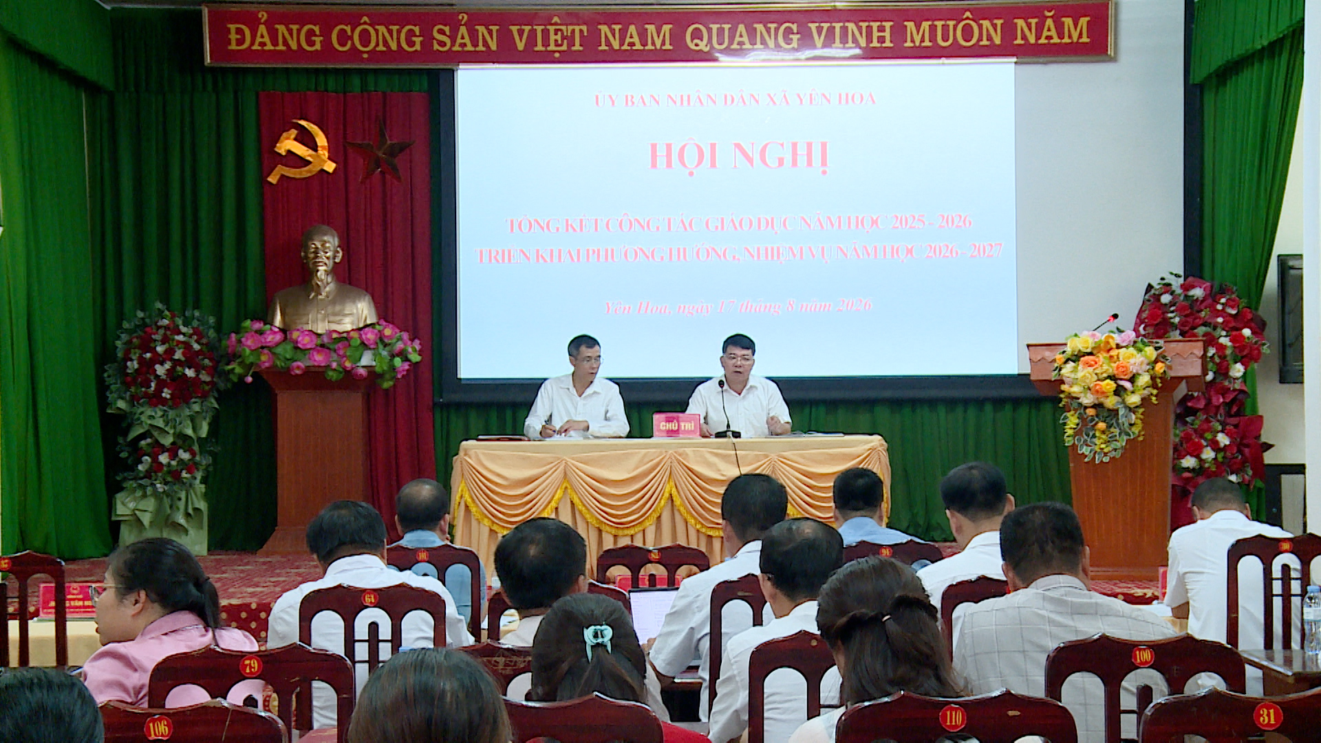UBND xã Yên Hoa tổ chức Hội nghị tổng kết công tác giáo dục năm học 2025 – 2026, triển khai nhiệm vụ năm học 2026 – 2027