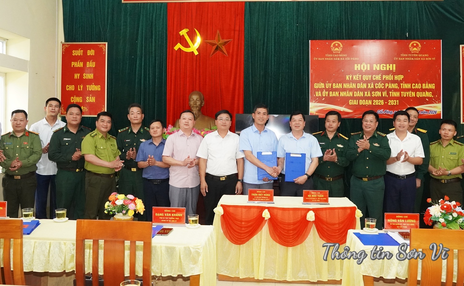Tăng cường phối hợp giữ vững an ninh biên giới, thúc đẩy phát triển giữa xã Sơn Vĩ (Tuyên Quang) - Cốc Pàng (Cao Bằng)