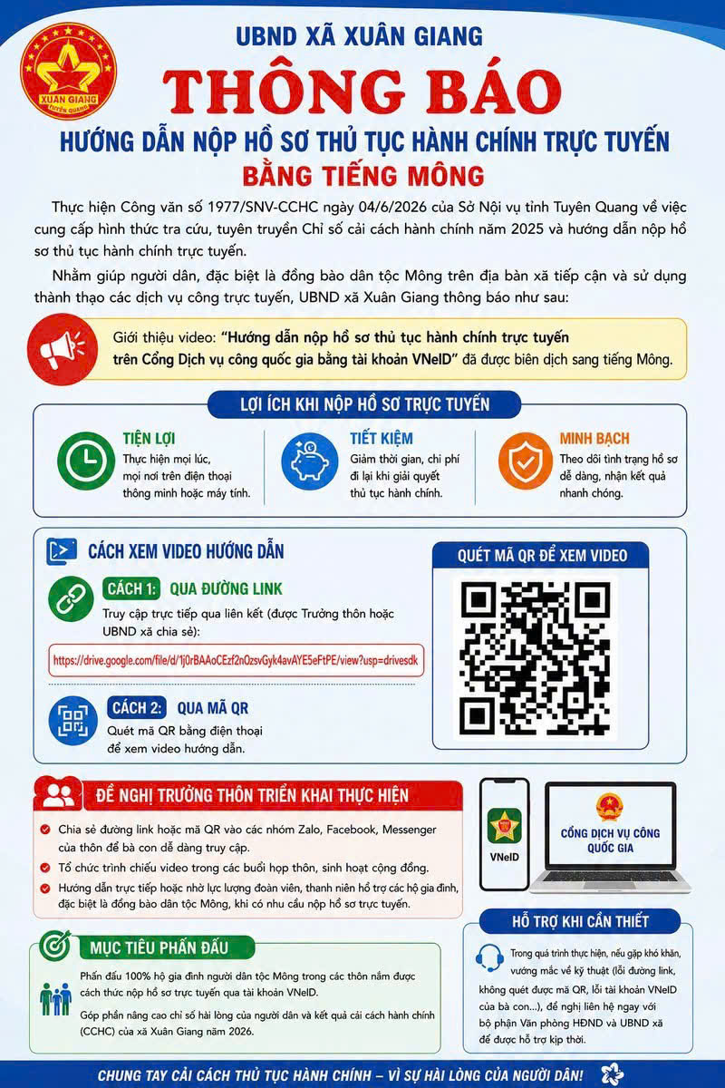 HƯỚNG DẪN NỘP HỒ SƠ THỦ TỤC HÀNH CHÍNH TRỰC TUYẾN BẰNG TIẾNG MÔNG