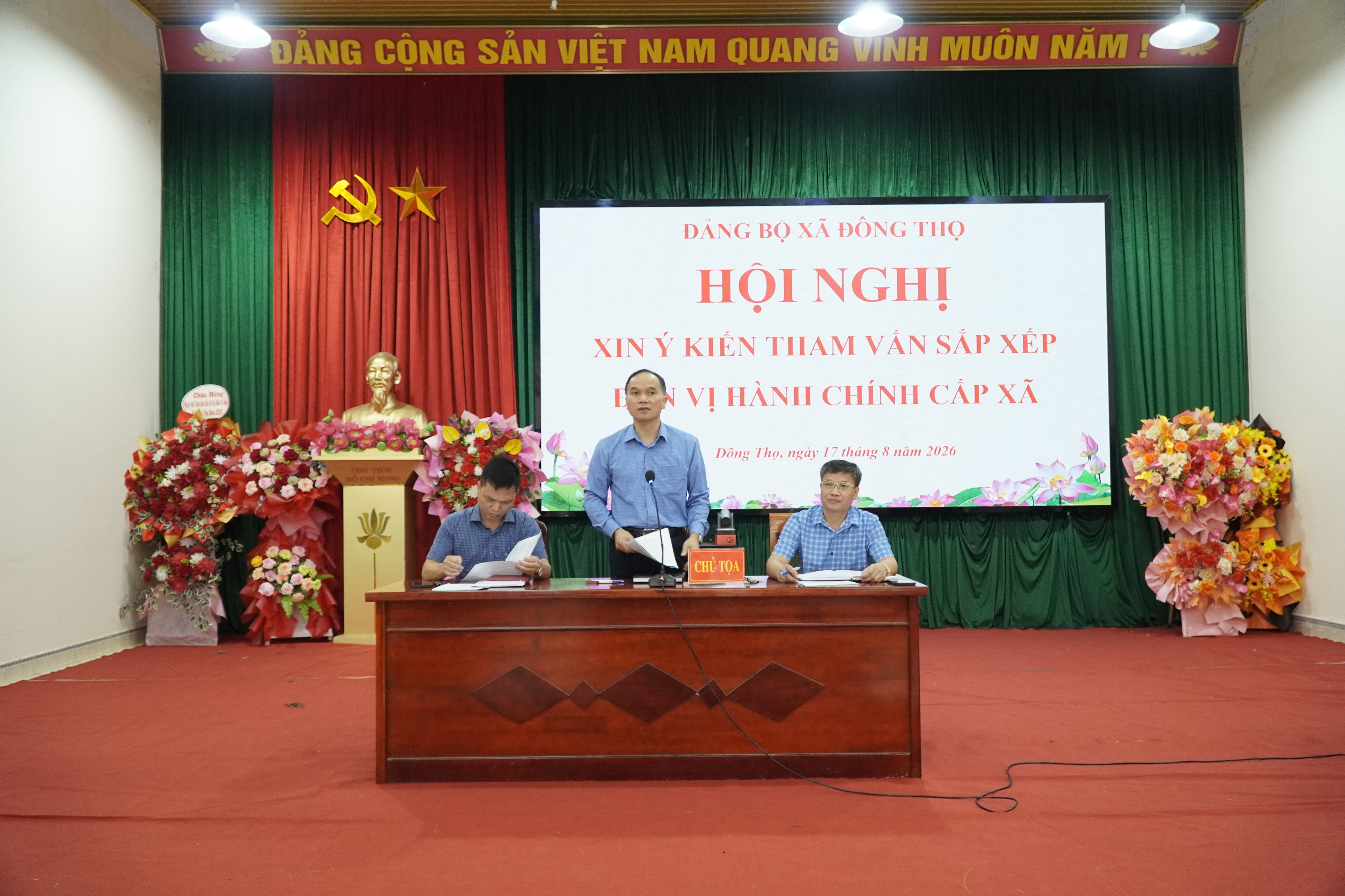 Xã Đông Thọ t  ổ chức Hội nghị xin ý kiến tham vấn sắp xếp đơn vị hành chính cấp xã