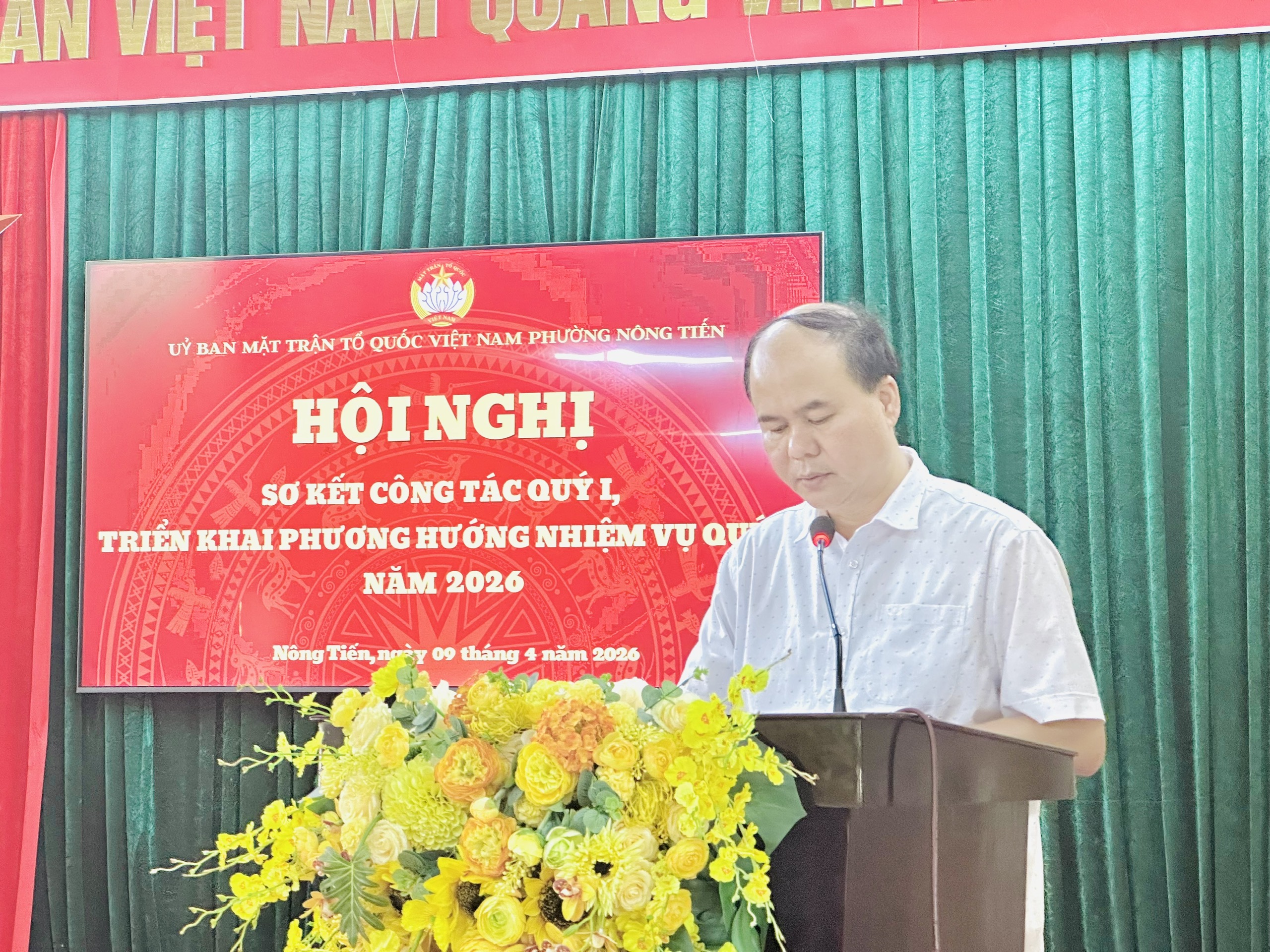 Ủy ban Mặt trận Tổ quốc phường Nông Tiến sơ kết công tác quý I, triển khai nhiệm vụ quý II năm 2026