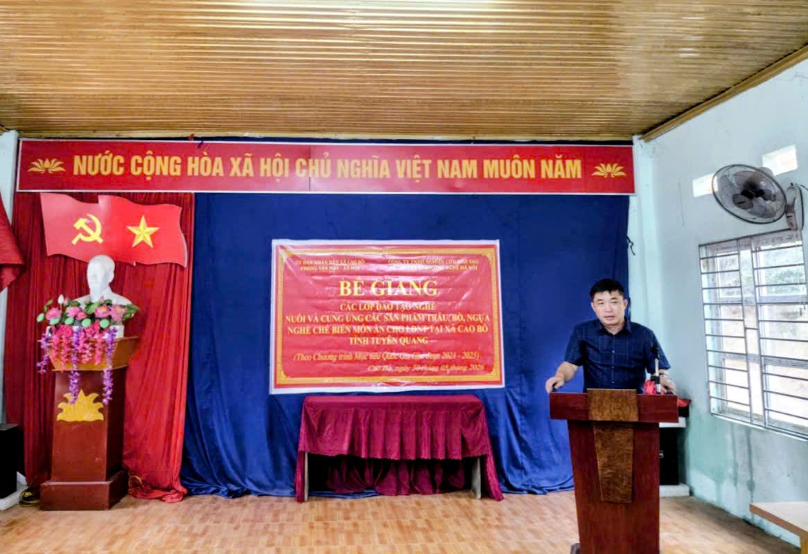 Bế giảng các lớp đào tạo nghề cho lao động nông thôn tại xã Cao Bồ năm 2026