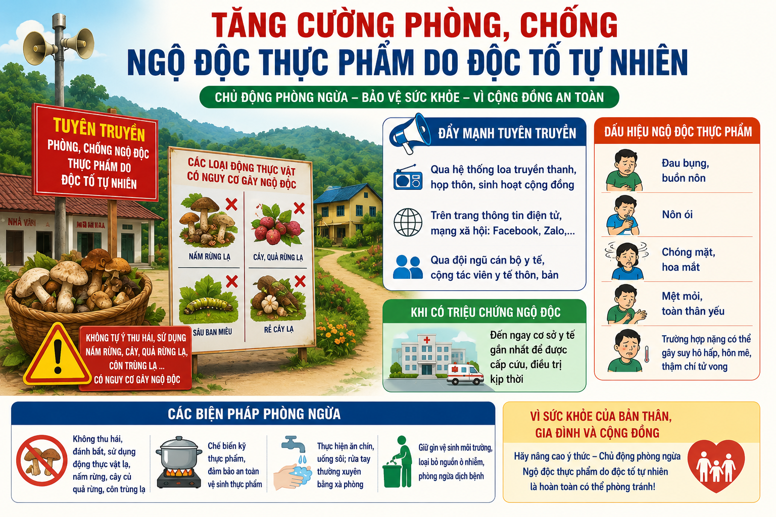 XÃ PHÚ LƯƠNG TĂNG CƯỜNG PHÒNG, CHỐNG NGỘ ĐỘC THỰC PHẨM DO ĐỘC TỐ TỰ NHIÊN
