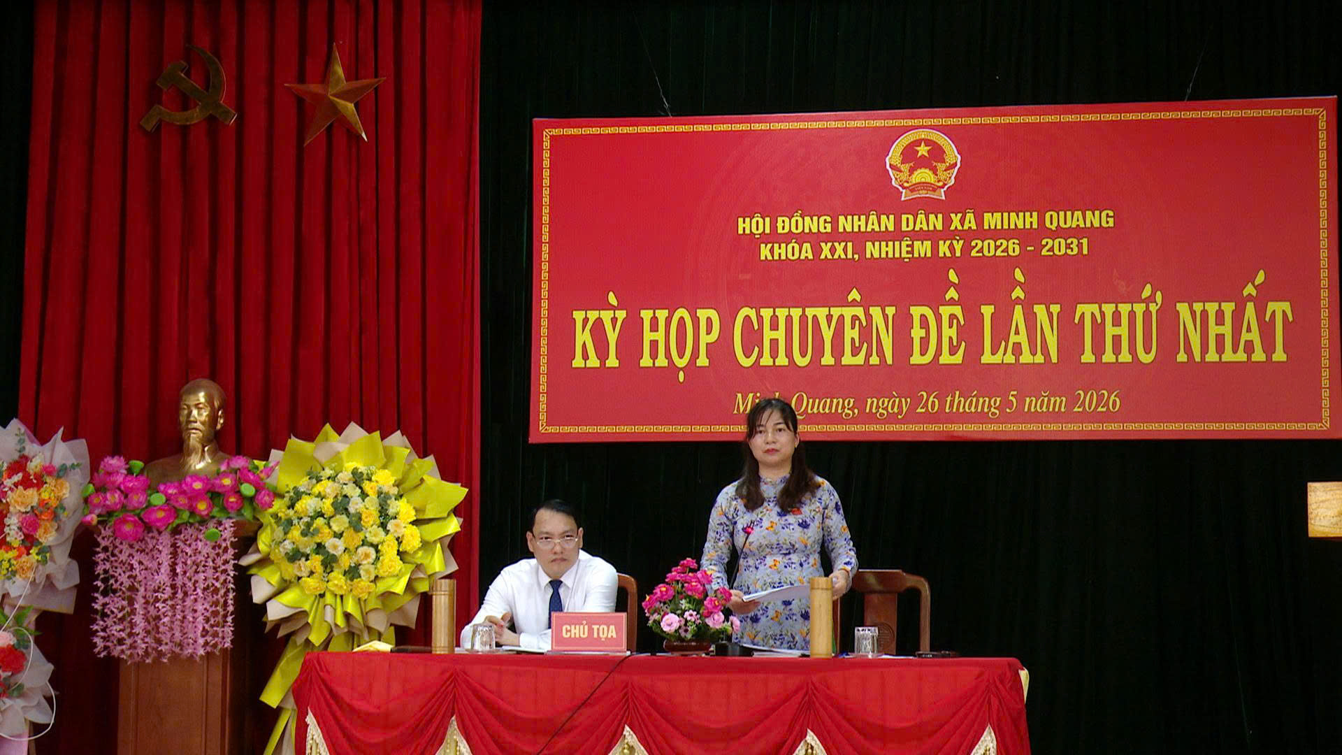 Hội đồng nhân dân xã Minh Quang khóa XXI, nhiệm kỳ 2026 - 2031 tổ chức Kỳ họp chuyên đề lần thứ nhất