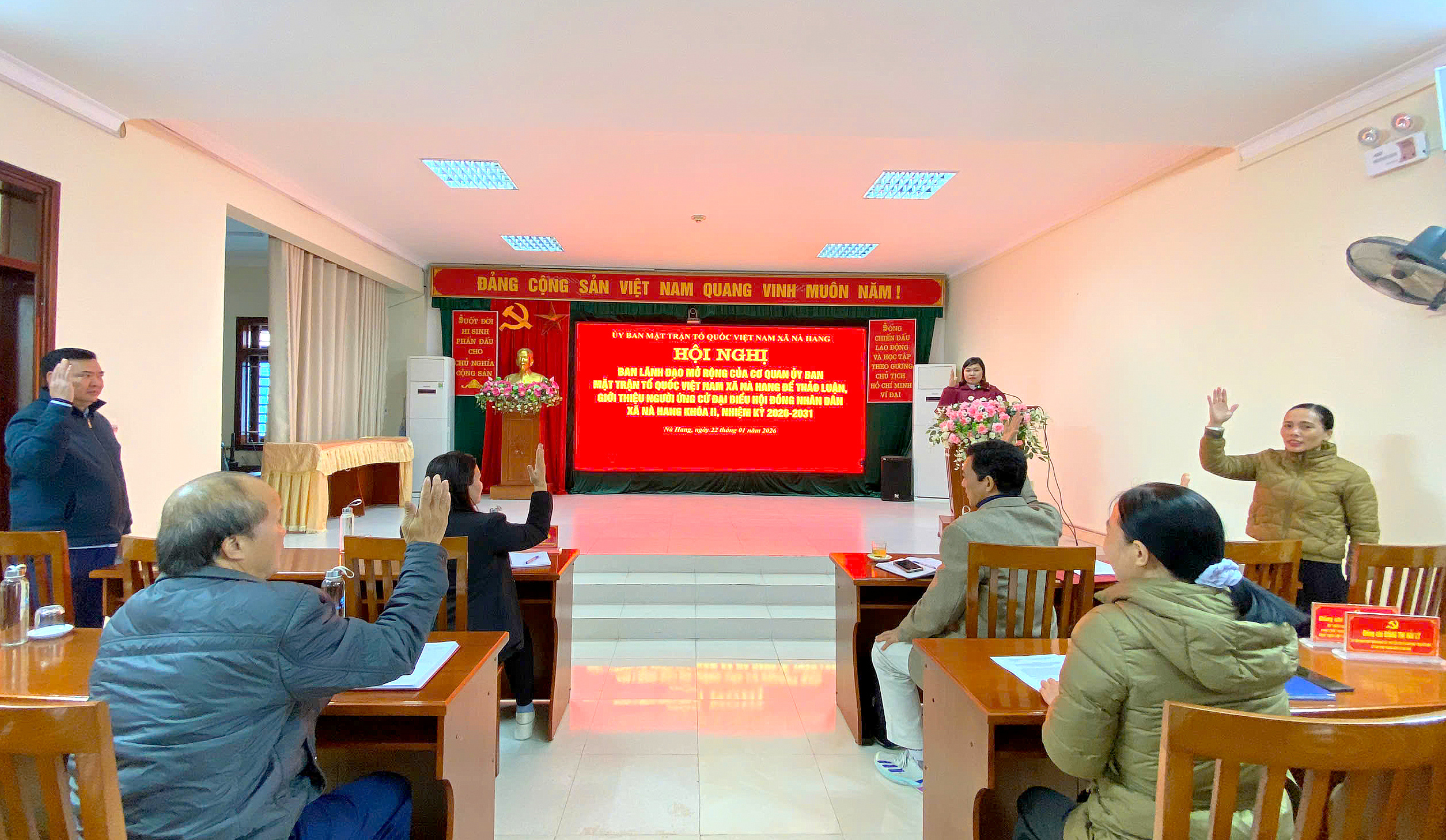 MTTQ Việt Nam xã Nà Hang tổ chức hội nghị Ban lãnh đạo mở rộng giới thiệu người ứng cử đại biểu HĐND xã khóa II