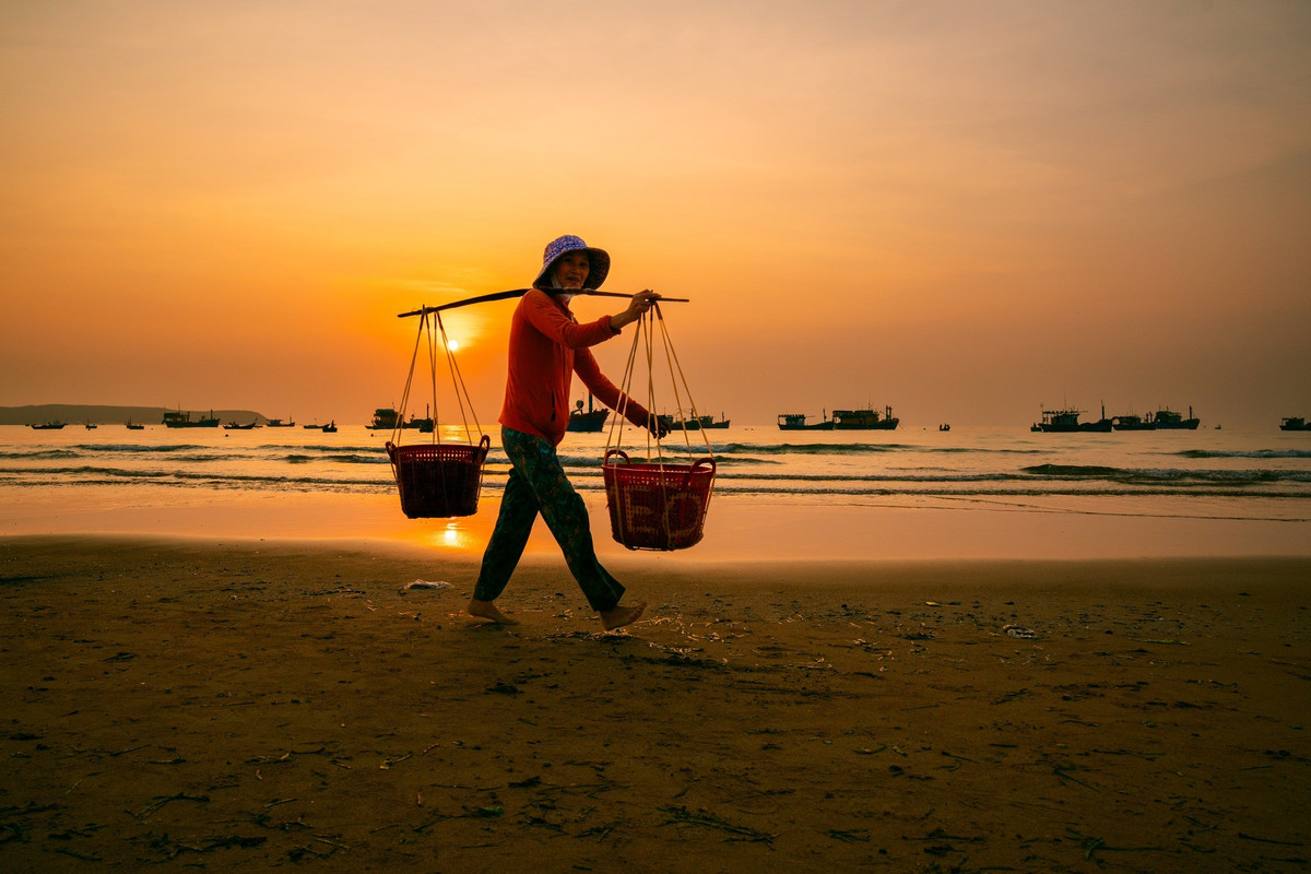 Bình minh rộn ràng trên chợ cá Long Thủy, Phú Yên