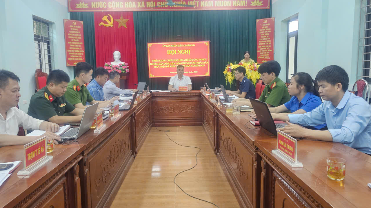 UBND xã Niêm Sơn tổ chức hội nghị triển khai “ Chiến dịch mùa hè số cùng Vneid”, hướng dẫn công dân, đồng hành cùng nhân dân thực hiện đề án 06 trên địa bàn xã Niêm Sơn
