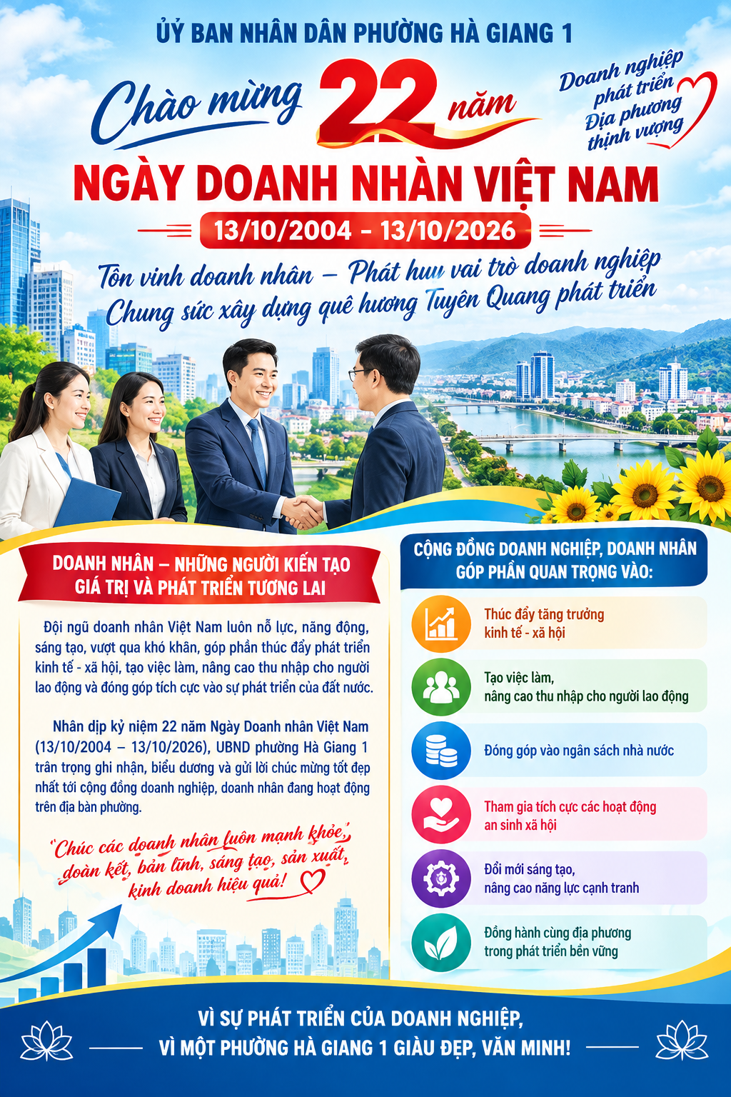 CHÚC MỪNG KỶ NIỆM 22 NĂM NGÀY DOANH NHÂN VIỆT NAM (13/10/2004 – 13/10/2026)