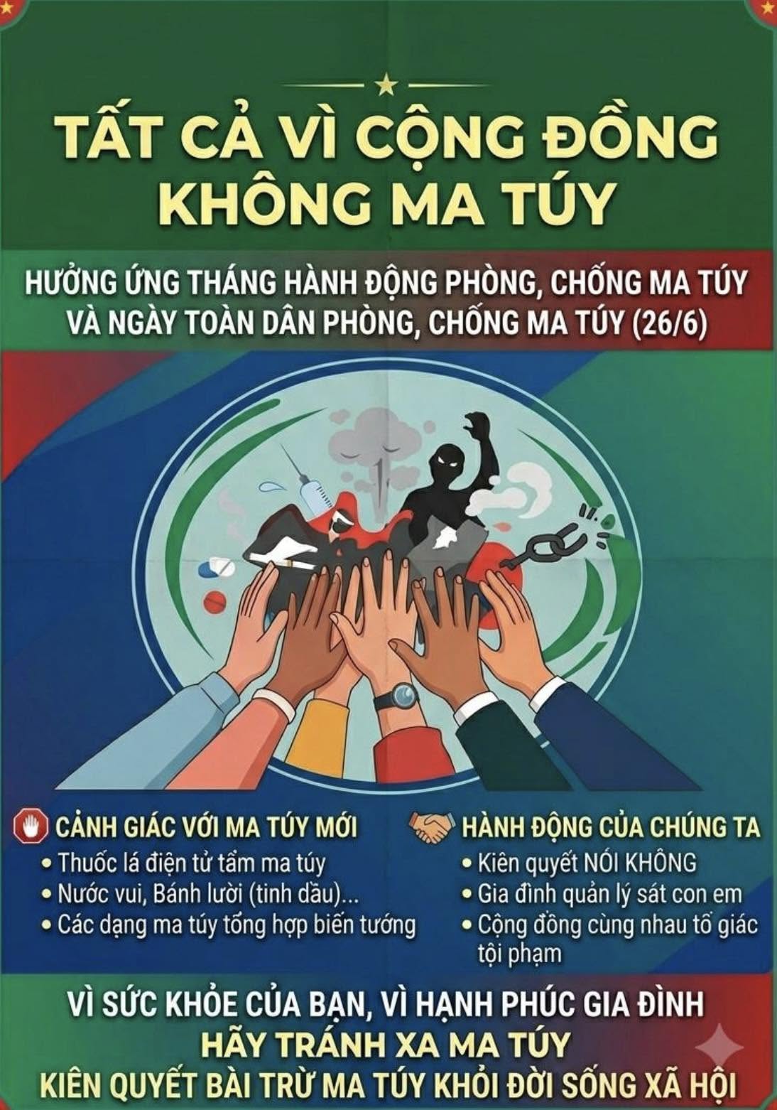 CHUNG TAY ĐẨY LÙI HIỂM HỌA MA TÚY VÌ CUỘC SỐNG BÌNH YÊN 