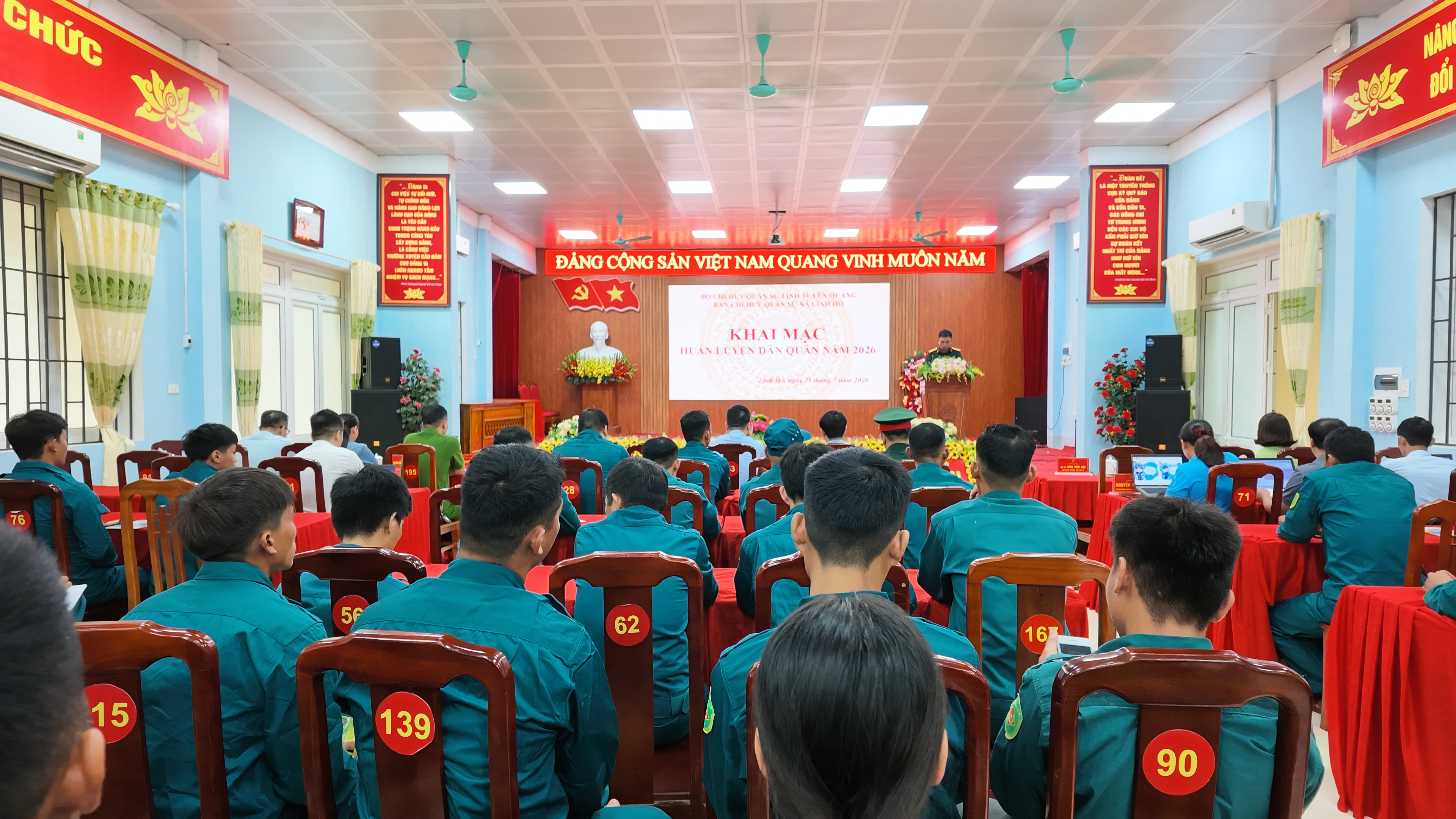 Xã Linh Hồ khai mạc huấn luyện lực lượng Dân quân năm 2026