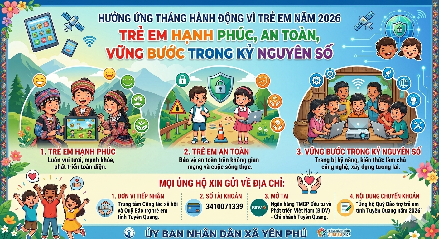 Vận động ủng hộ Quỹ Bảo trợ trẻ em tỉnh Tuyên Quang năm 2026