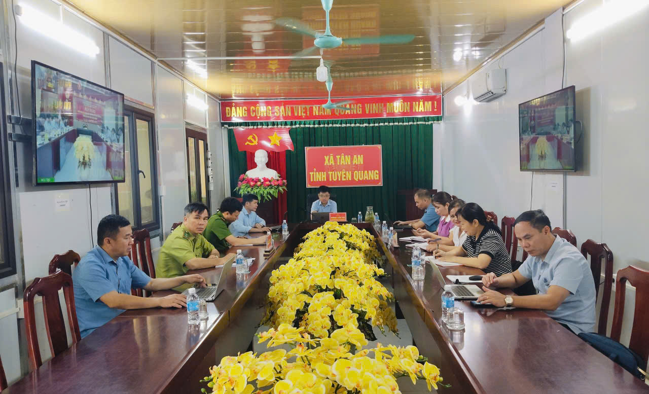 Xã Tân An tham dự trực tuyến Hội nghị Triển khai kế hoạch ứng phó đồng bộ với các sự cố thiên tai trên địa bàn tỉnh