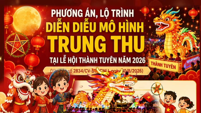Phương án, lộ trình diễn diễu mô hình trung thu tại Lễ hội Thành Tuyên năm 2026