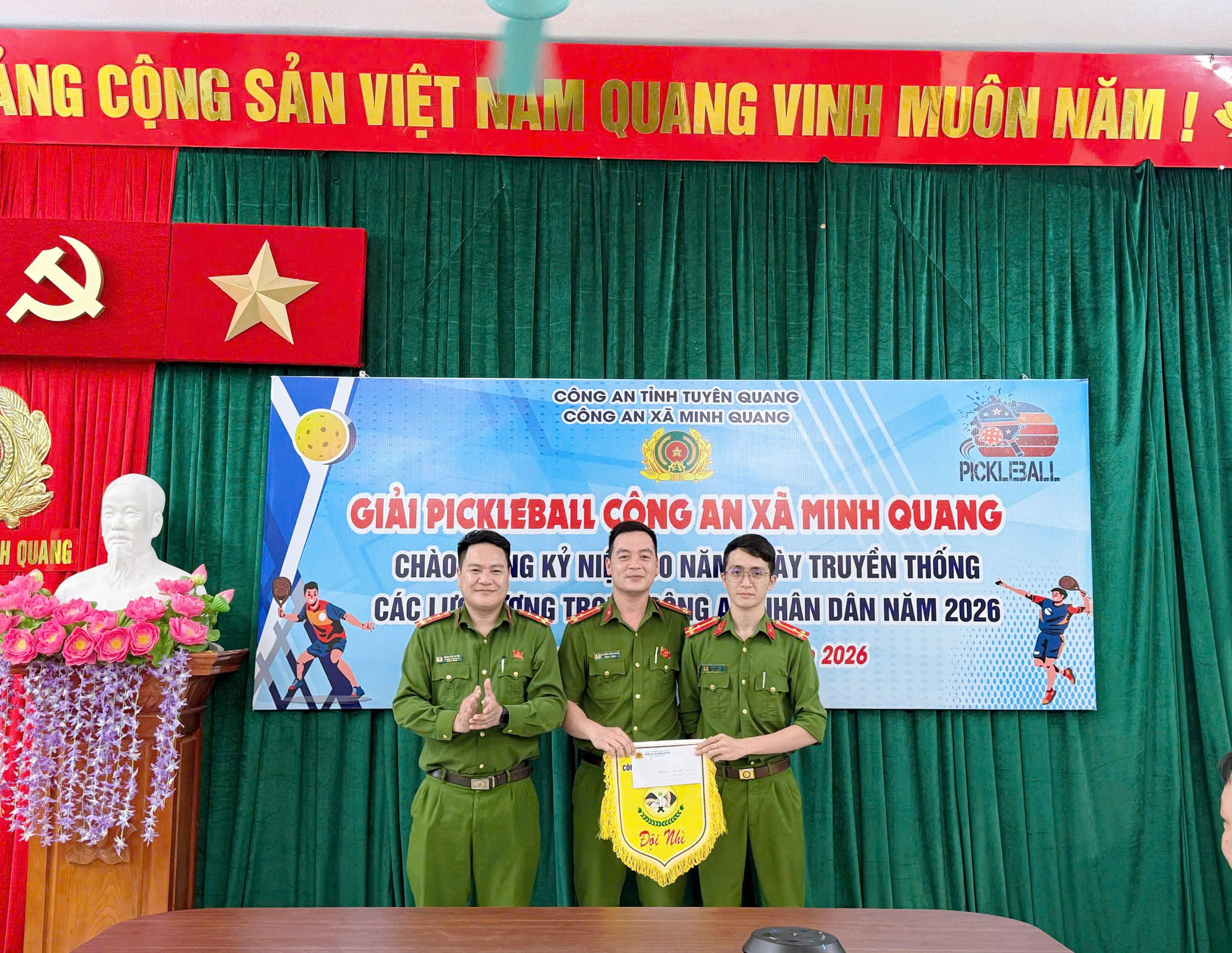 CÔNG AN XÃ MINH QUANG TỔ CHỨC GIẢI PICKLEBALL CHÀO MỪNG KỶ NIỆM 80 NĂM NGÀY TRUYỀN THỐNG CÁC LỰC LƯỢNG CAND