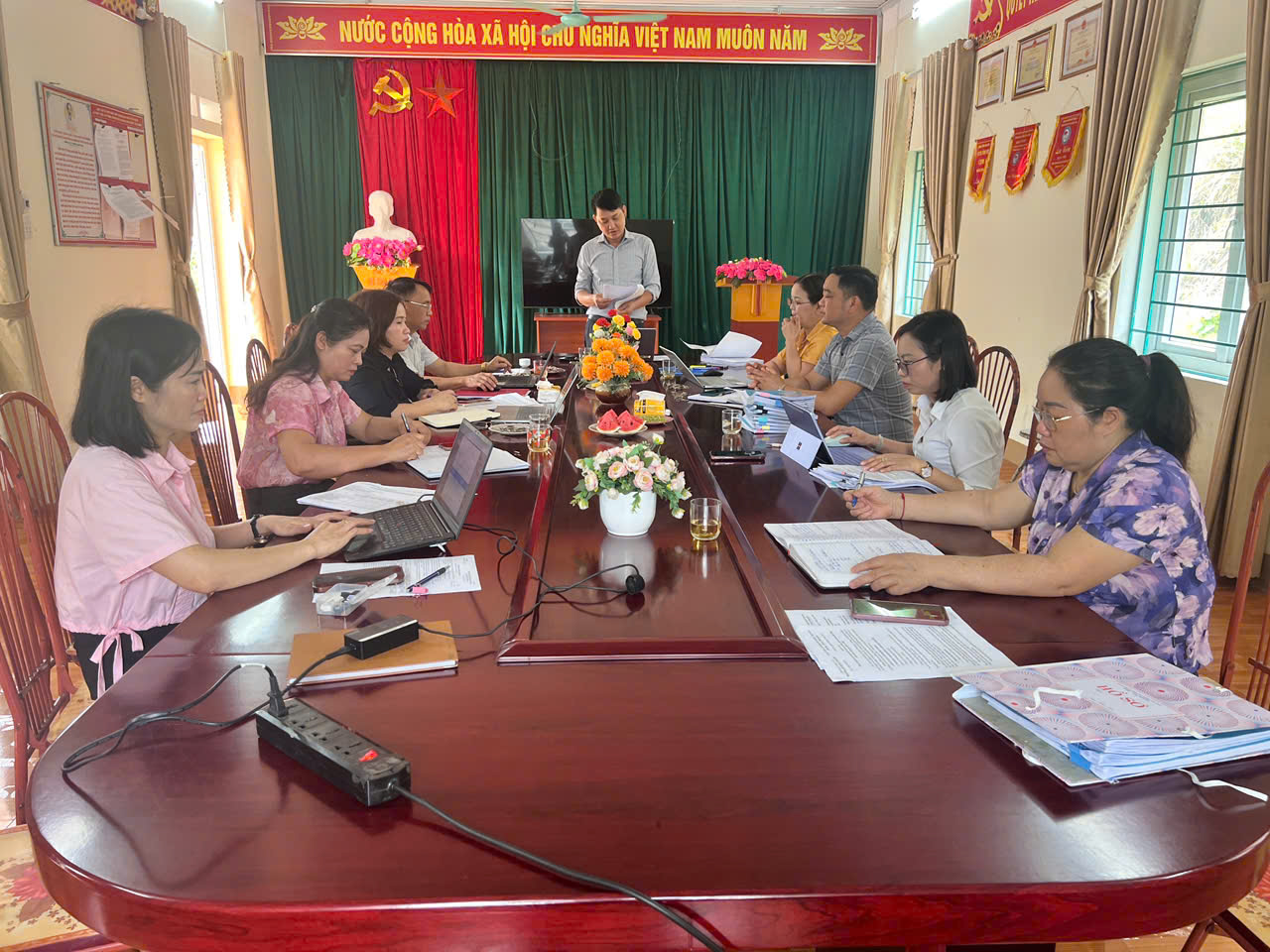 HĐND xã Vĩnh Tuy giám sát công tác xã hội hóa giáo dục tại các trường học trên địa bàn