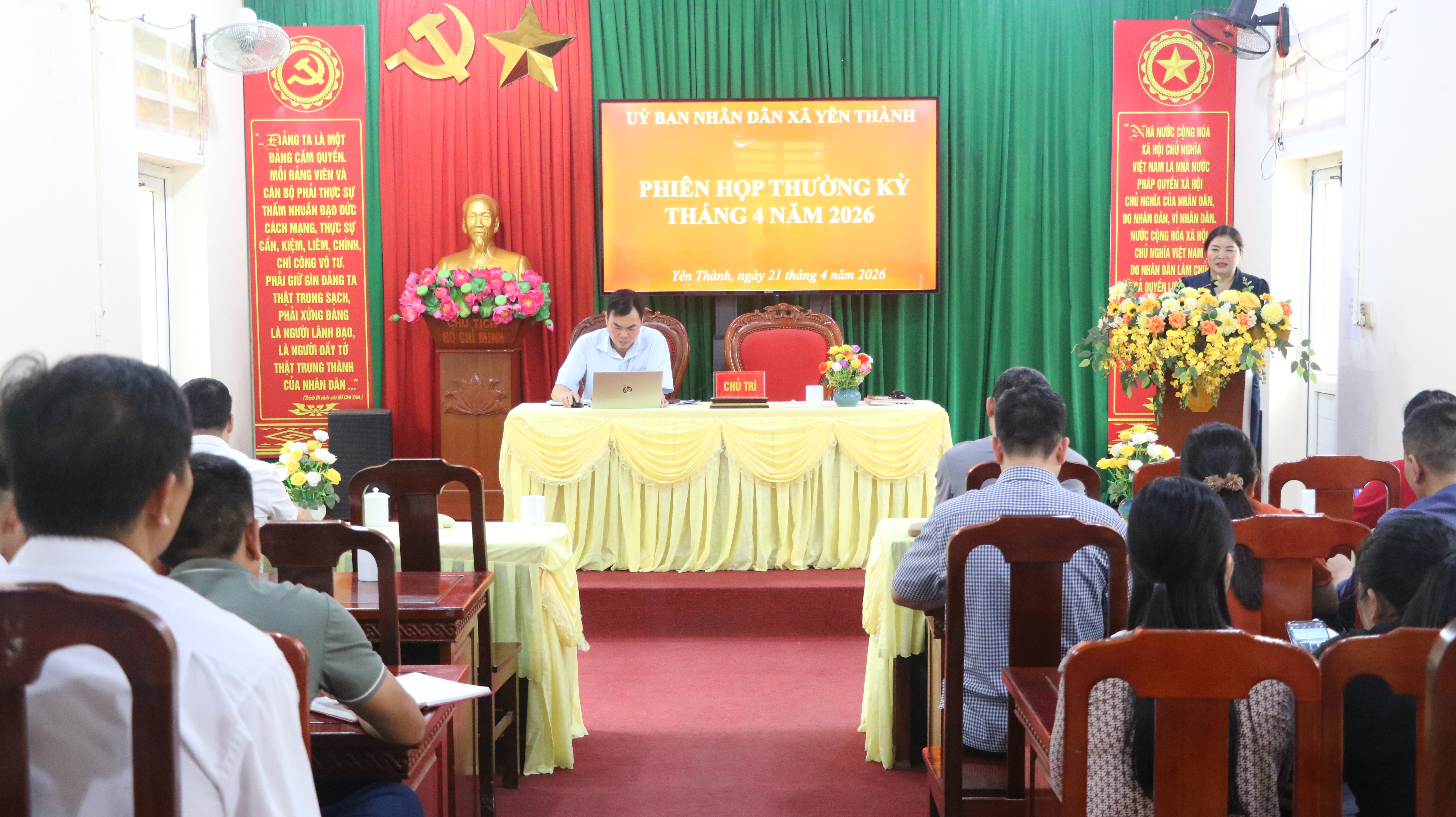 UBND xã Yên Thành tổ chức phiên họp thường kỳ tháng 4, triển khai nhiệm vụ tháng 5