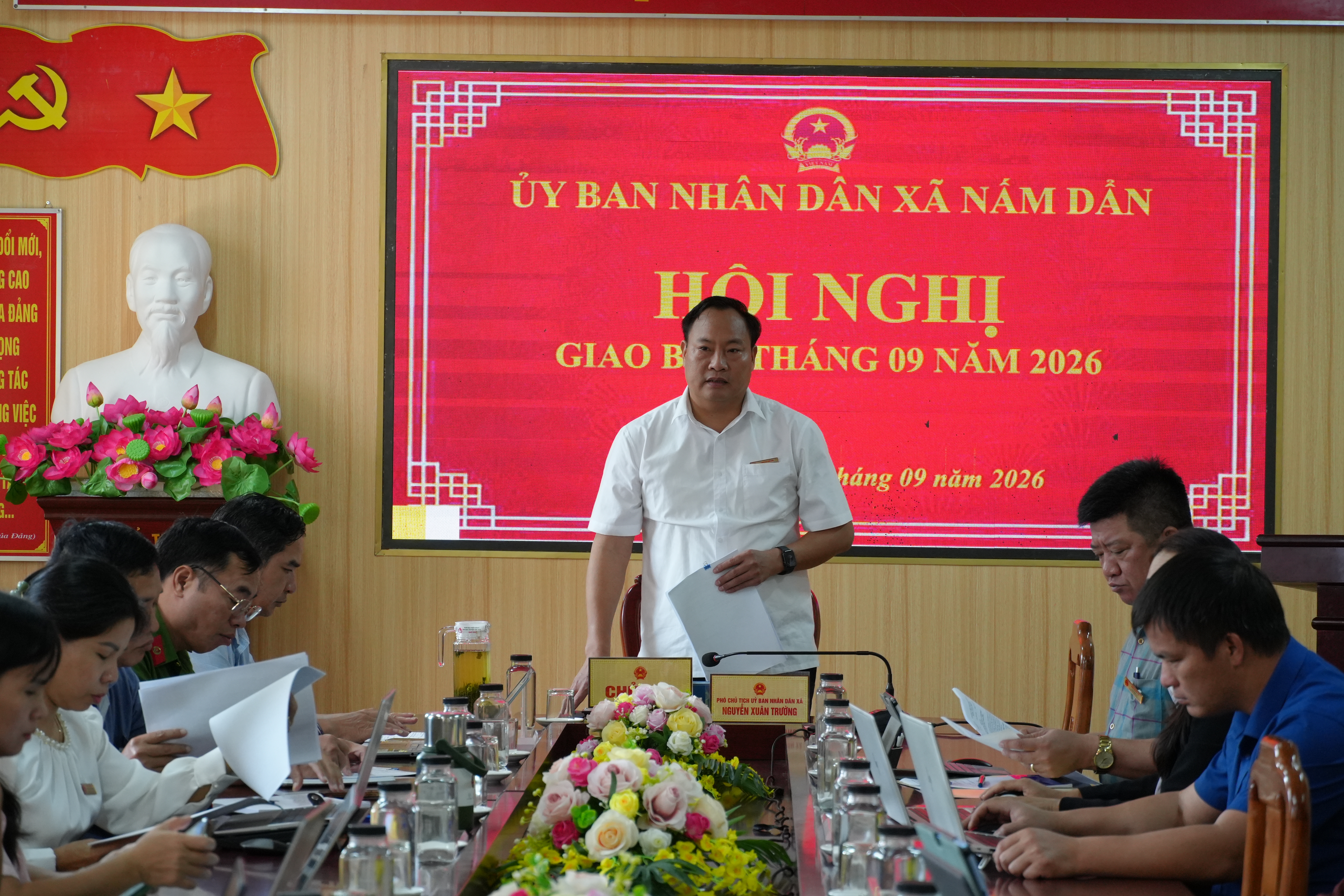 UBND XÃ NẤM DẨN TỔ CHỨC HỘI NGHỊ GIAO BAN THÁNG 9 NĂM 2026