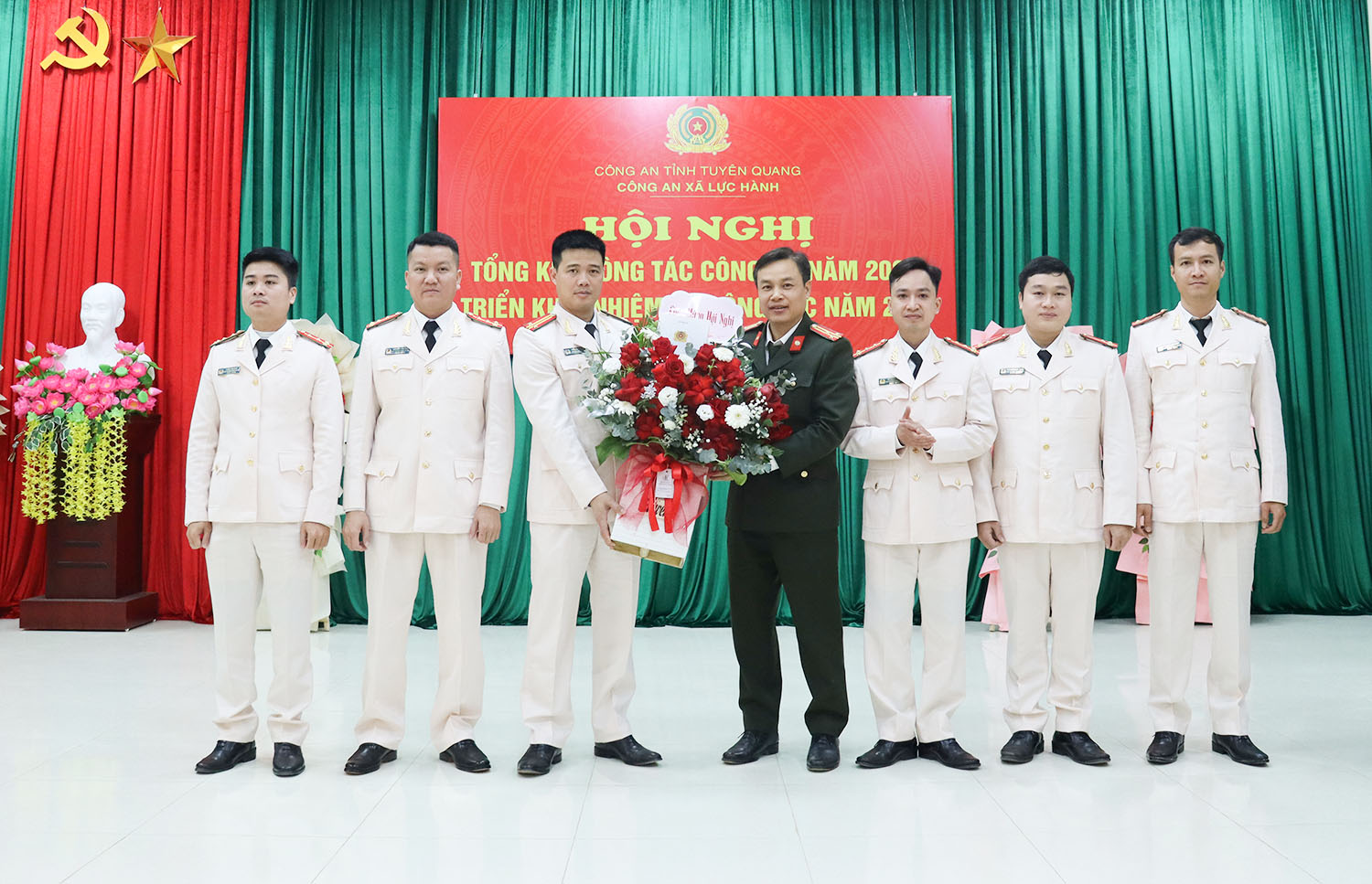 Công an xã Lực Hành tổ chức hội nghị tổng kết công tác năm 2025, triển khai nhiệm vụ công tác năm 2026