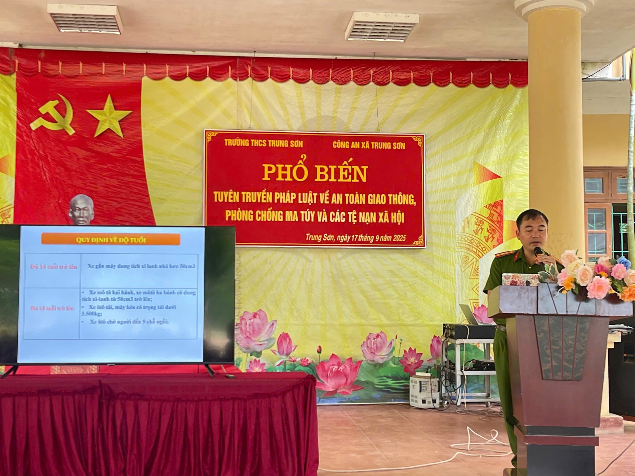 CÔNG AN XÃ TRUNG SƠN TÍCH CỰC TỔ CHỨC TUYÊN TRUYỀN GIÁO DỤC PHỔ BIẾN PHÁP LUẬT