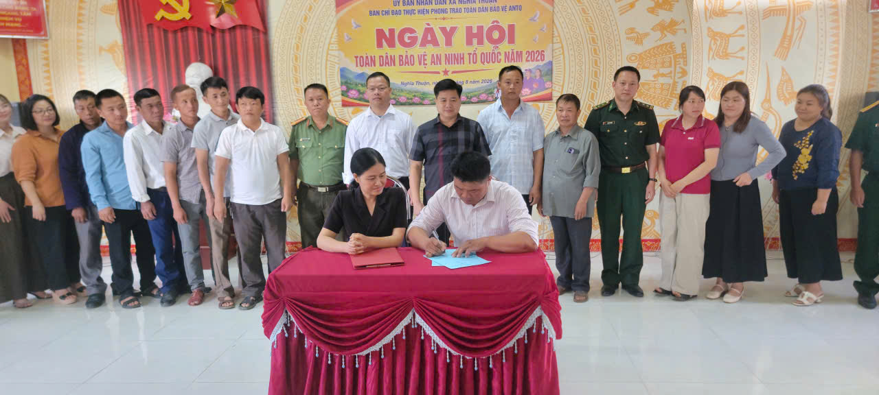 Xã Nghĩa Thuận tổ chức Ngày hội Toàn dân bảo vệ an ninh Tổ quốc năm 2026