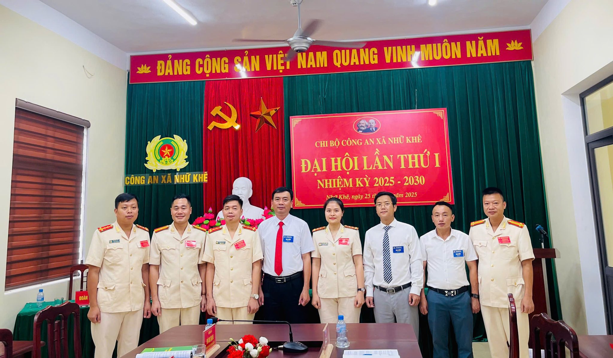 CHI BỘ CÔNG AN XÃ NHỮ KHÊ TỔ CHỨC THÀNH CÔNG ĐẠI HỘI CHI BỘ LẦN THỨ I, NHIỆM KỲ 2025 - 2030