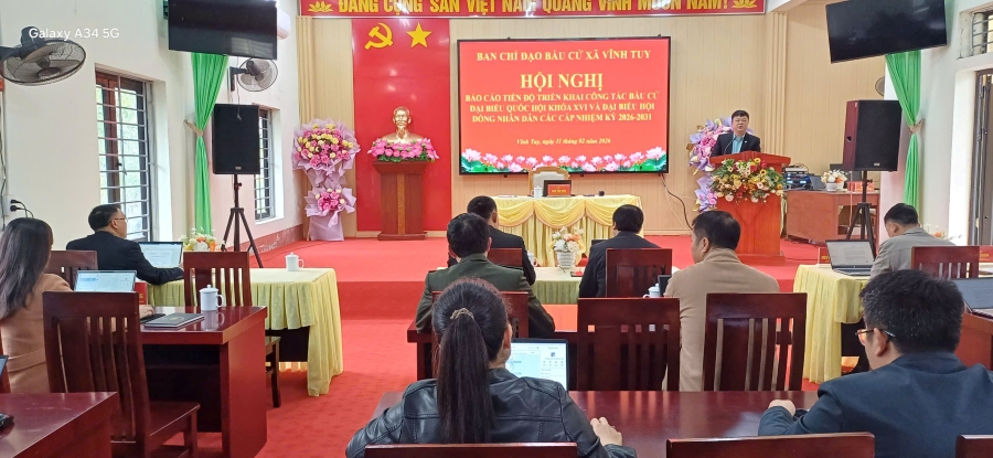 Ban Chỉ đạo bầu cử xã Vĩnh Tuy họp đánh giá tiến độ triển khai công tác bầu cử