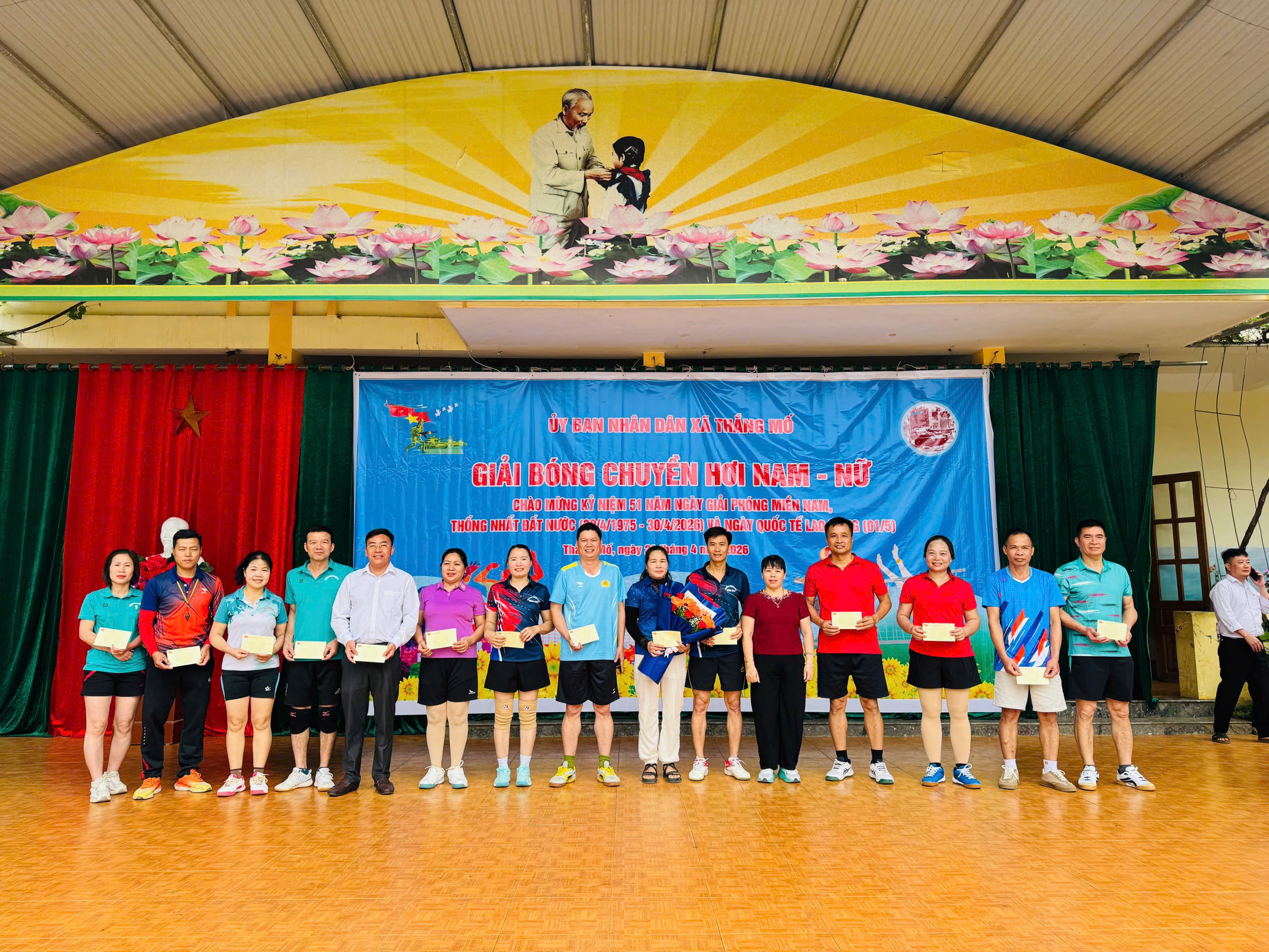 GIẢI BÓNG CHUYỀN HƠI XÃ THẮNG MỐ NĂM 2026 THÀNH CÔNG RỰC RỠ 