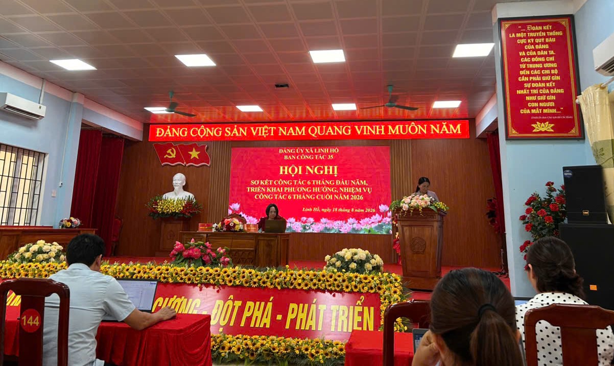 Ban Công tác 35 Đảng ủy xã Linh Hồ sơ kết công tác 6 tháng đầu năm 2026
