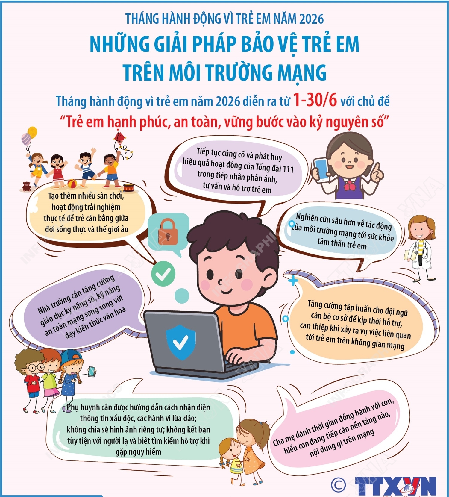 Tháng hành động Vì trẻ em năm 2026: Những giải pháp bảo vệ trẻ em trên môi trường mạng 
