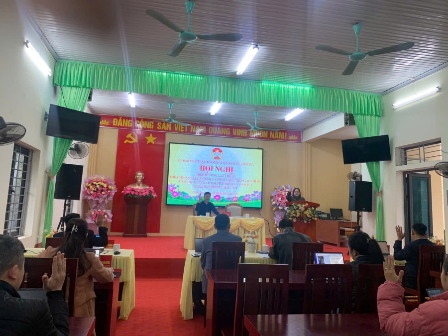 Hội nghị hiệp thương lần thứ ba thống nhất danh sách chính thức người ứng cử đại biểu HĐND xã Vĩnh Tuy, nhiệm kỳ 2026–2031