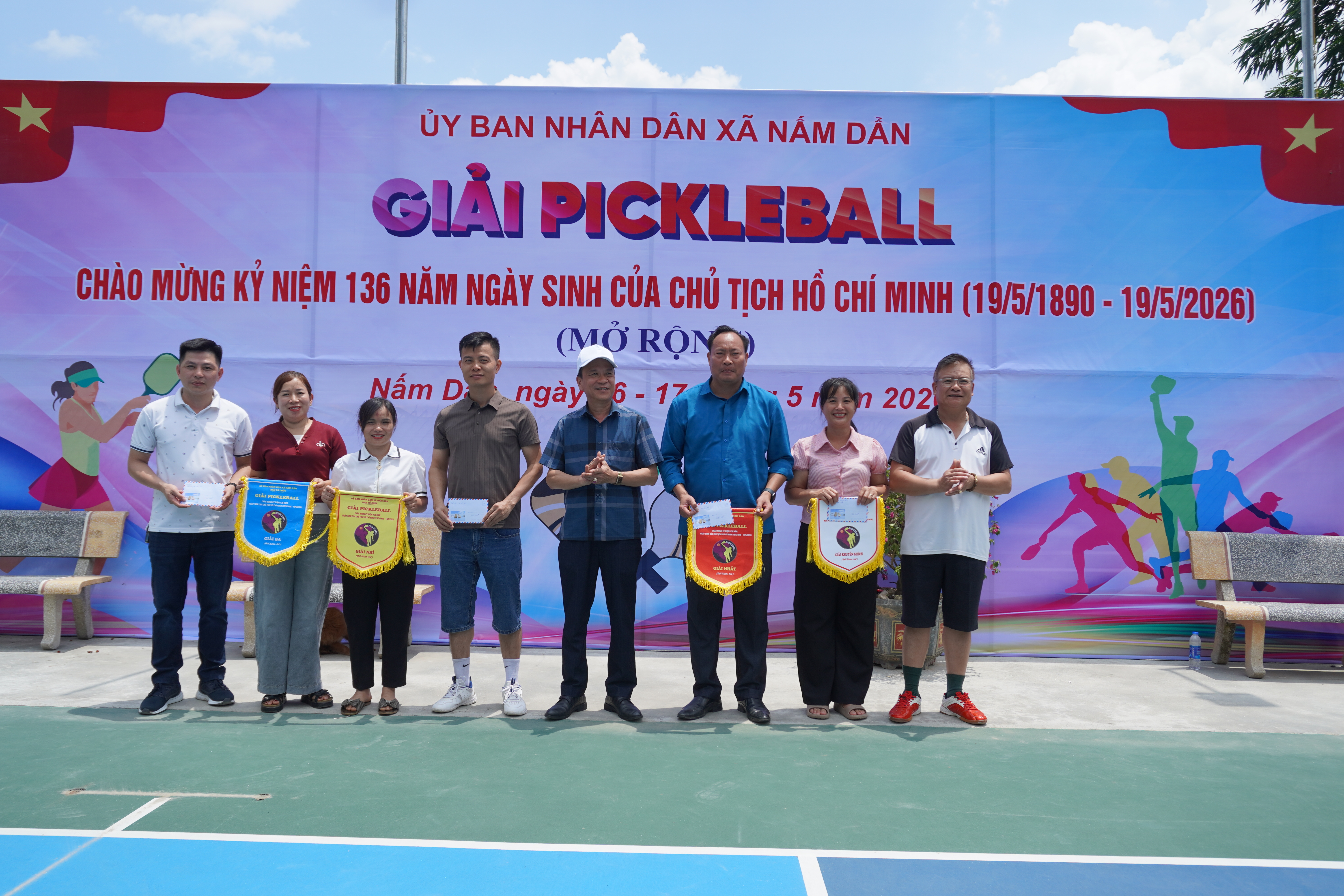 XÃ NẤM DẨN TỔ CHỨC GIẢI PICKLEBALL CHÀO MỪNG KỶ NIỆM 136 NĂM NGÀY SINH CHỦ TỊCH HỒ CHÍ MINH