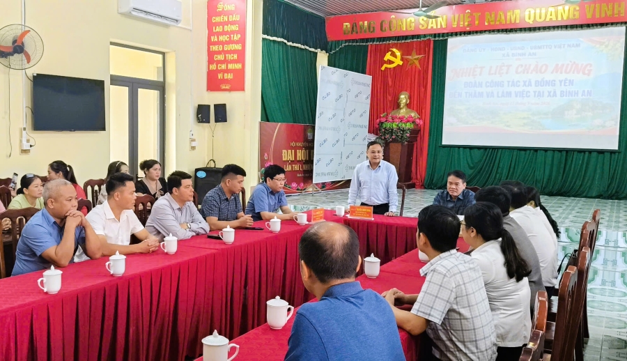 Xã Đồng Yên thăm, trao đổi và học tập kinh nghiệm trong thực hiện Chương trình giảm nghèo bền vững tại xã Bình An