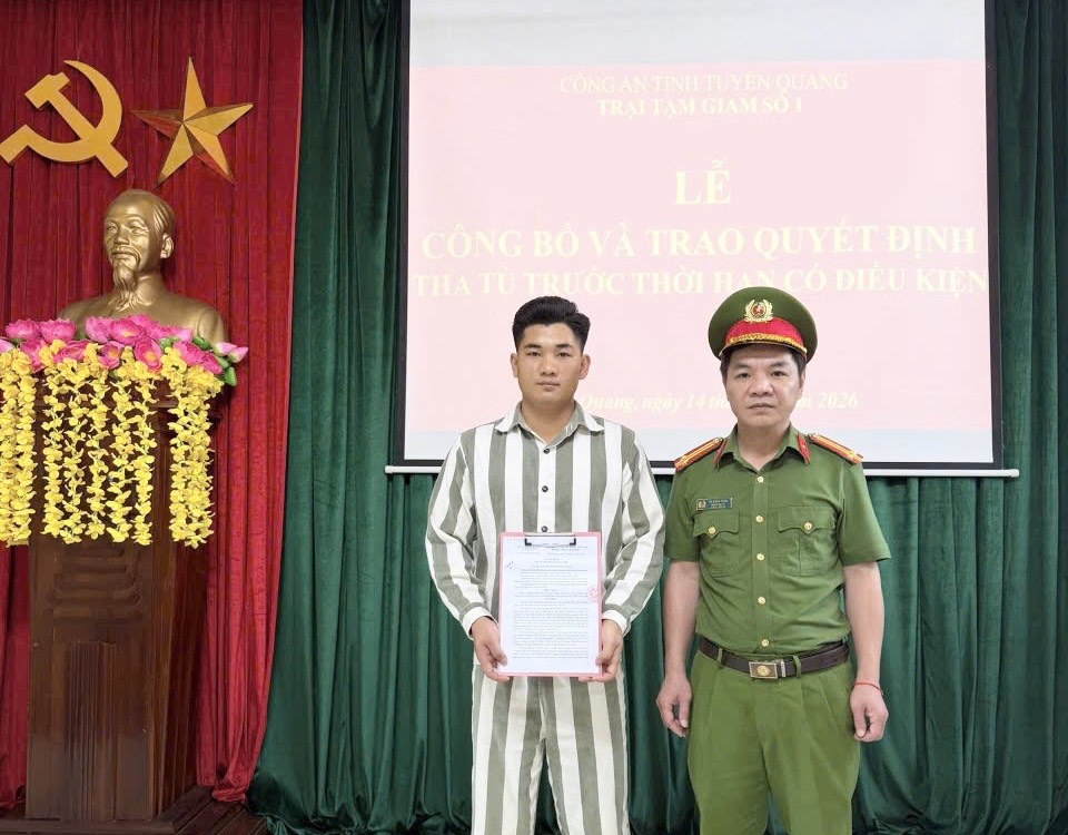 CÔNG BỐ QUYẾT ĐỊNH THA TÙ TRƯỚC THỜI HẠN CÓ ĐIỀU KIỆN CHO PHẠM NHÂN ĐỢT 1 NĂM 2026