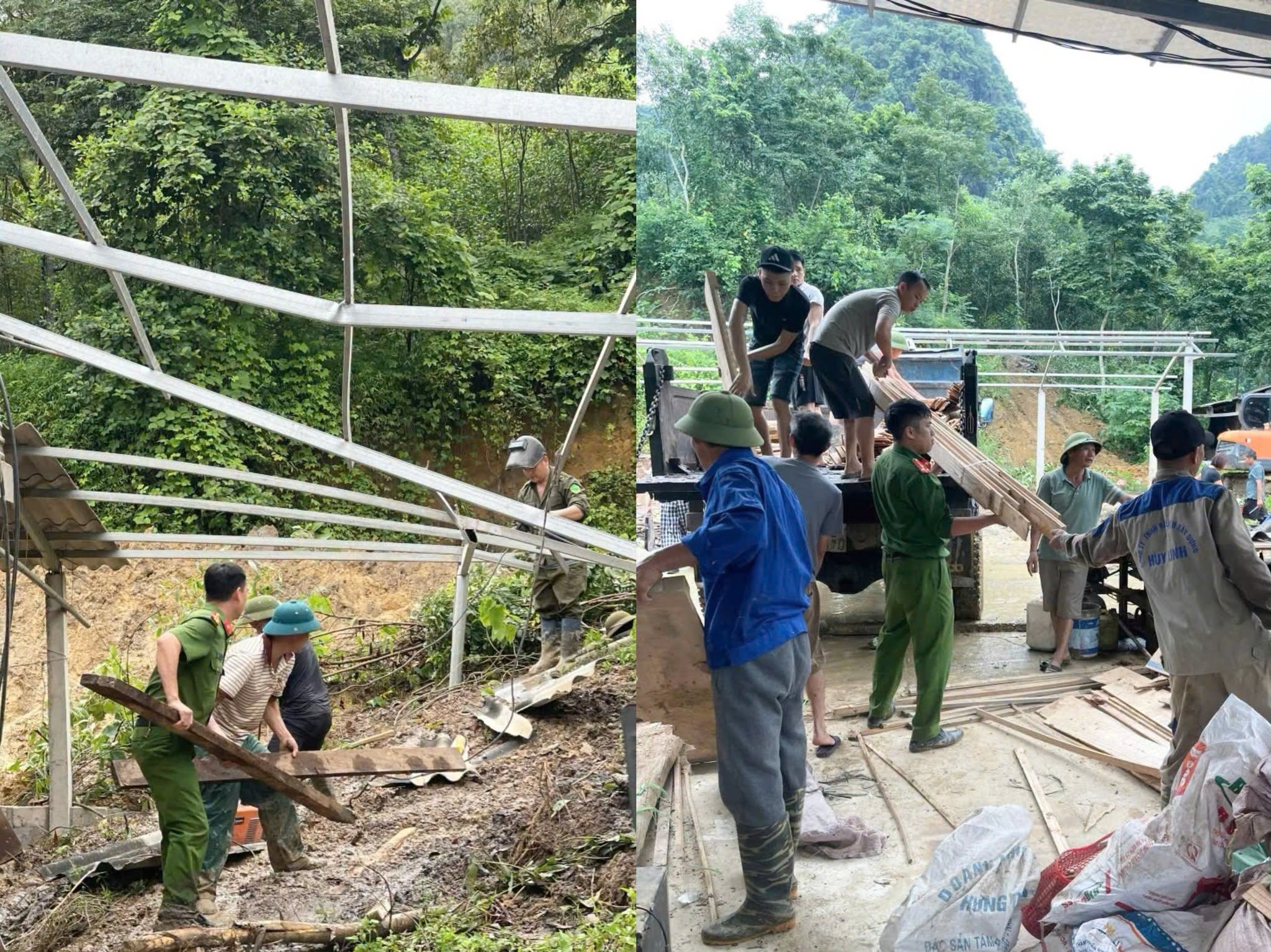 CÔNG AN XÃ TÂN THANH HỖ TRỢ NGƯỜI DÂN CÓ NGUY CƠ BỊ ẢNH HƯỞNG SẠT LỞ ĐẤT SƠ TÁN TÀI SẢN