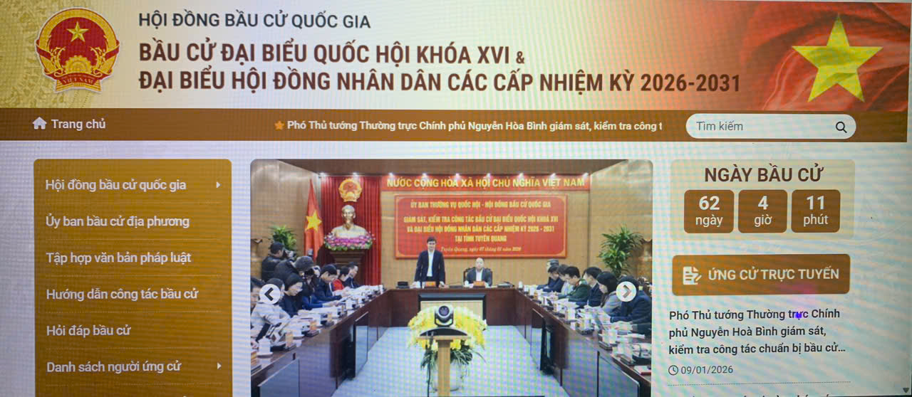 Hướng dẫn nộp hồ sơ và tích hợp thông tin đơn ứng cử, tiểu sử tóm tắt trên Cổng thông tin điện tử của Hội đồng bầu cử Quốc gia