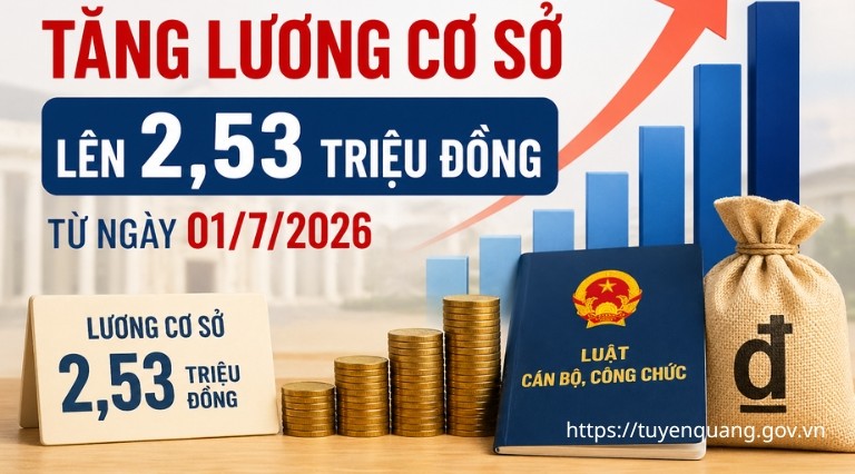 9 nhóm đối tượng được tăng lương cơ sở lên 2,53 triệu đồng/tháng từ ngày 01/7/2026