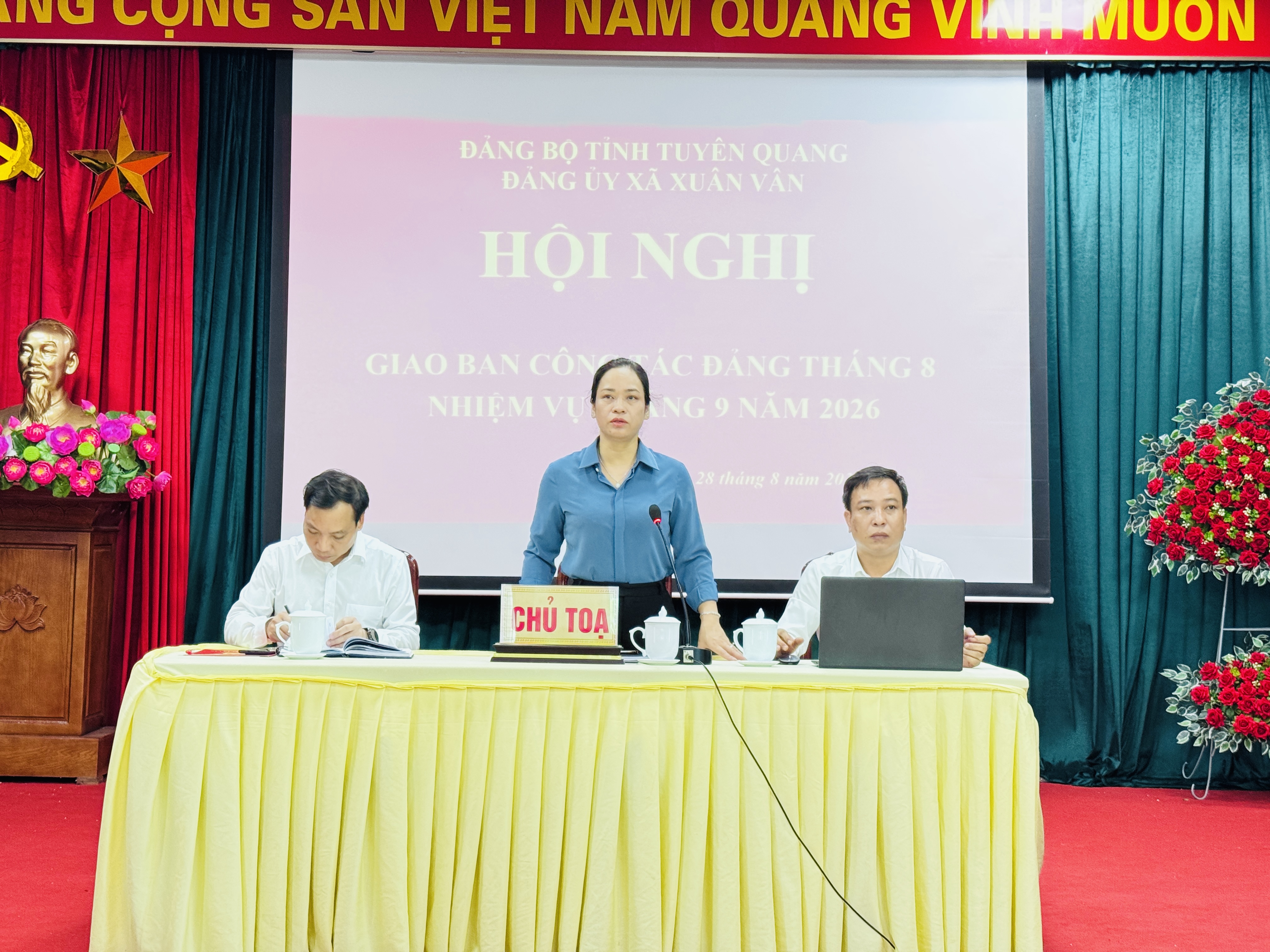 XUÂN VÂN: HỘI NGHỊ GIAO BAN CÔNG TÁC ĐẢNG THÁNG 8, TRIỂN KHAI NHIỆM VỤ THÁNG 9 NĂM 2026