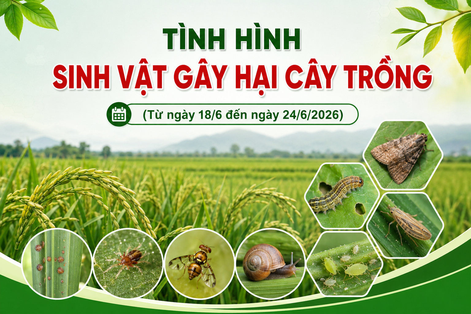 Tình hình sinh vật gây hại cây trồng (Từ ngày 18/6 đến ngày 24/6/2026)