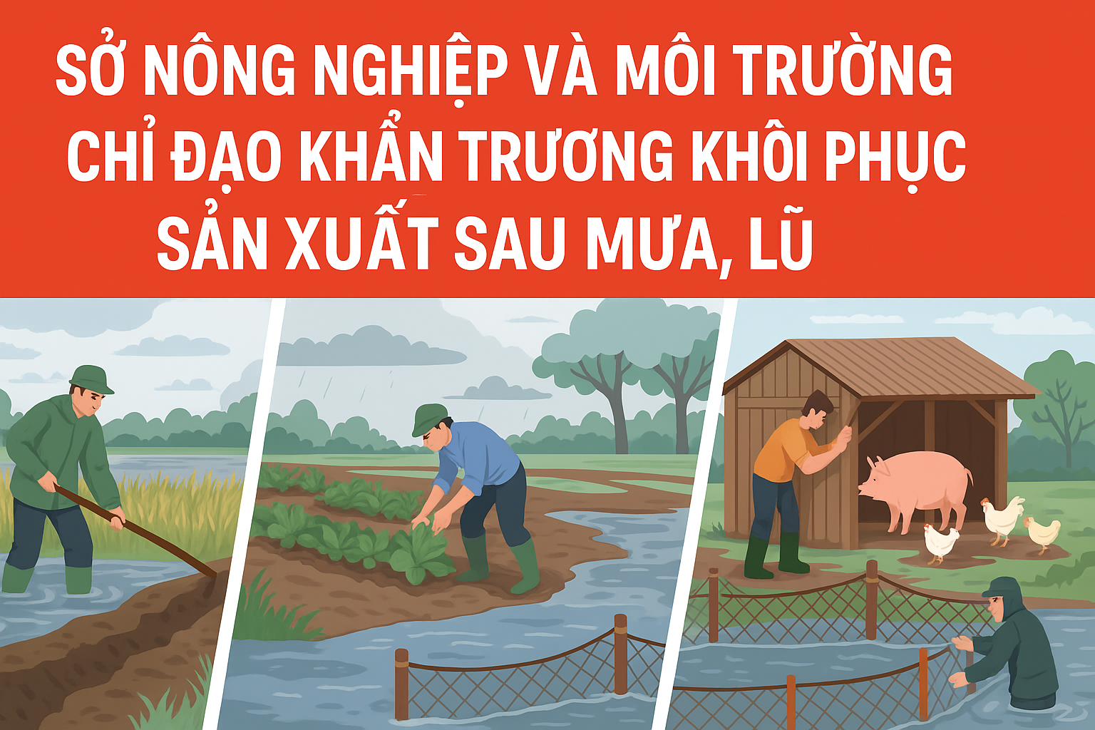 Triển khai sản xuất nông nghiệp bị ảnh hưởng do mưa lũ, cần sớm triển khai phục hồi